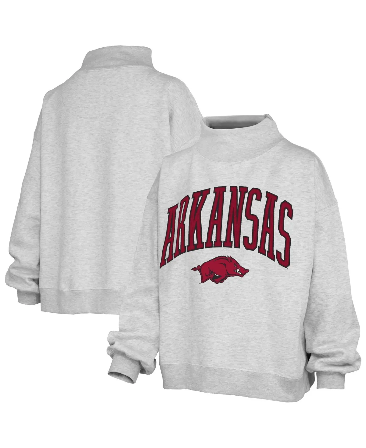 Arkansas Razorbacks Nelson Texture Lingo Mock Neck Fleece Sweatshirt by Pressbox