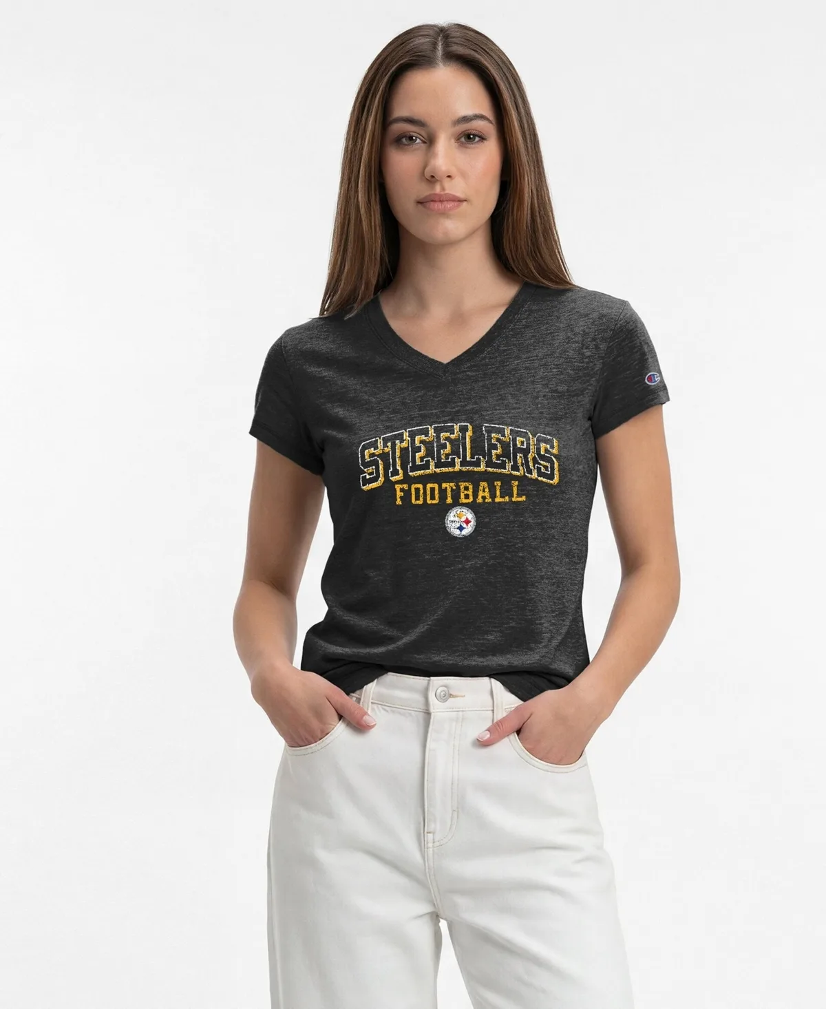 Pittsburgh Steelers Triumph Tri-Blend V-Neck T-Shirt by Champion