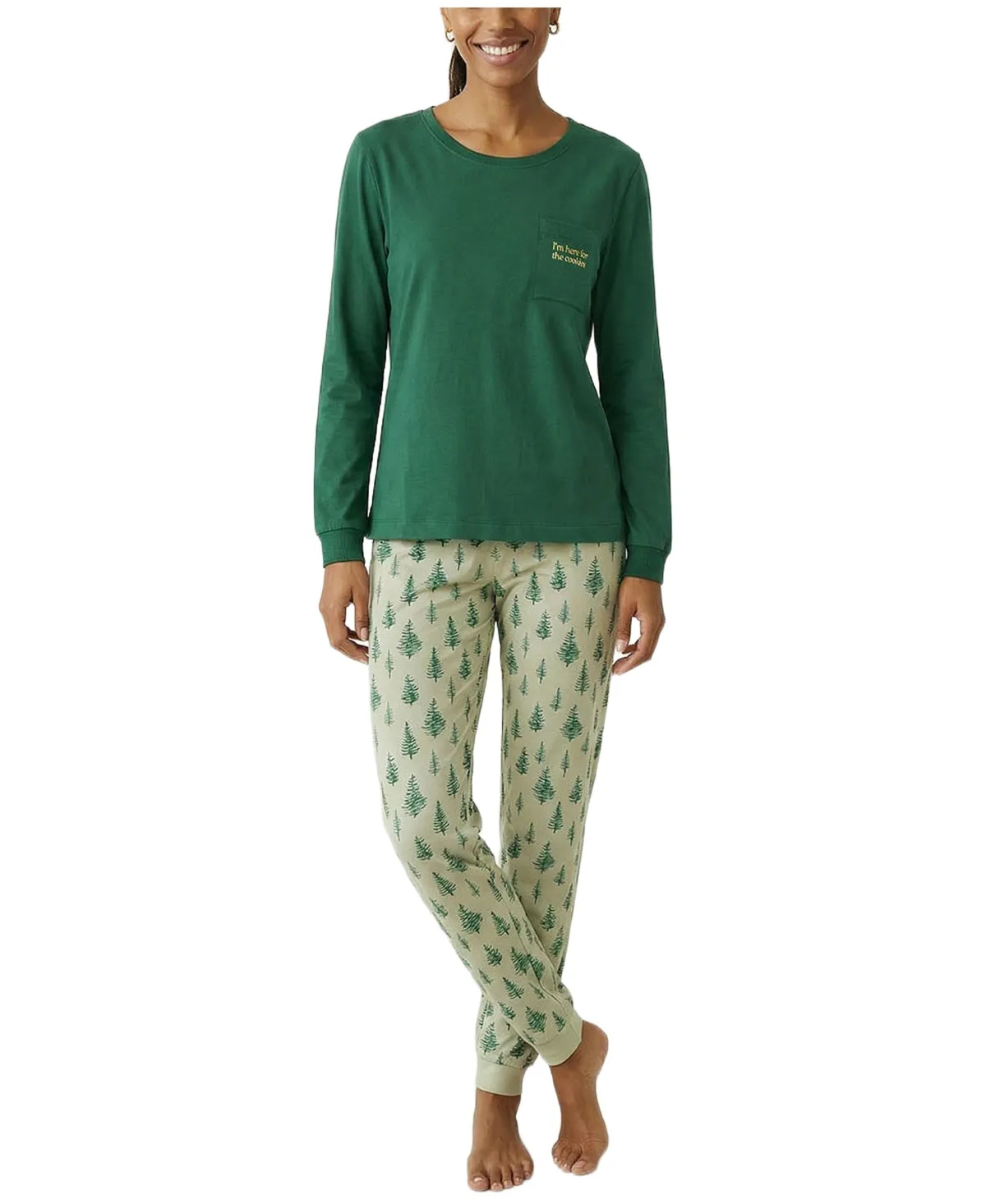 Metallic-Print Holiday Pajama Set by Lascana