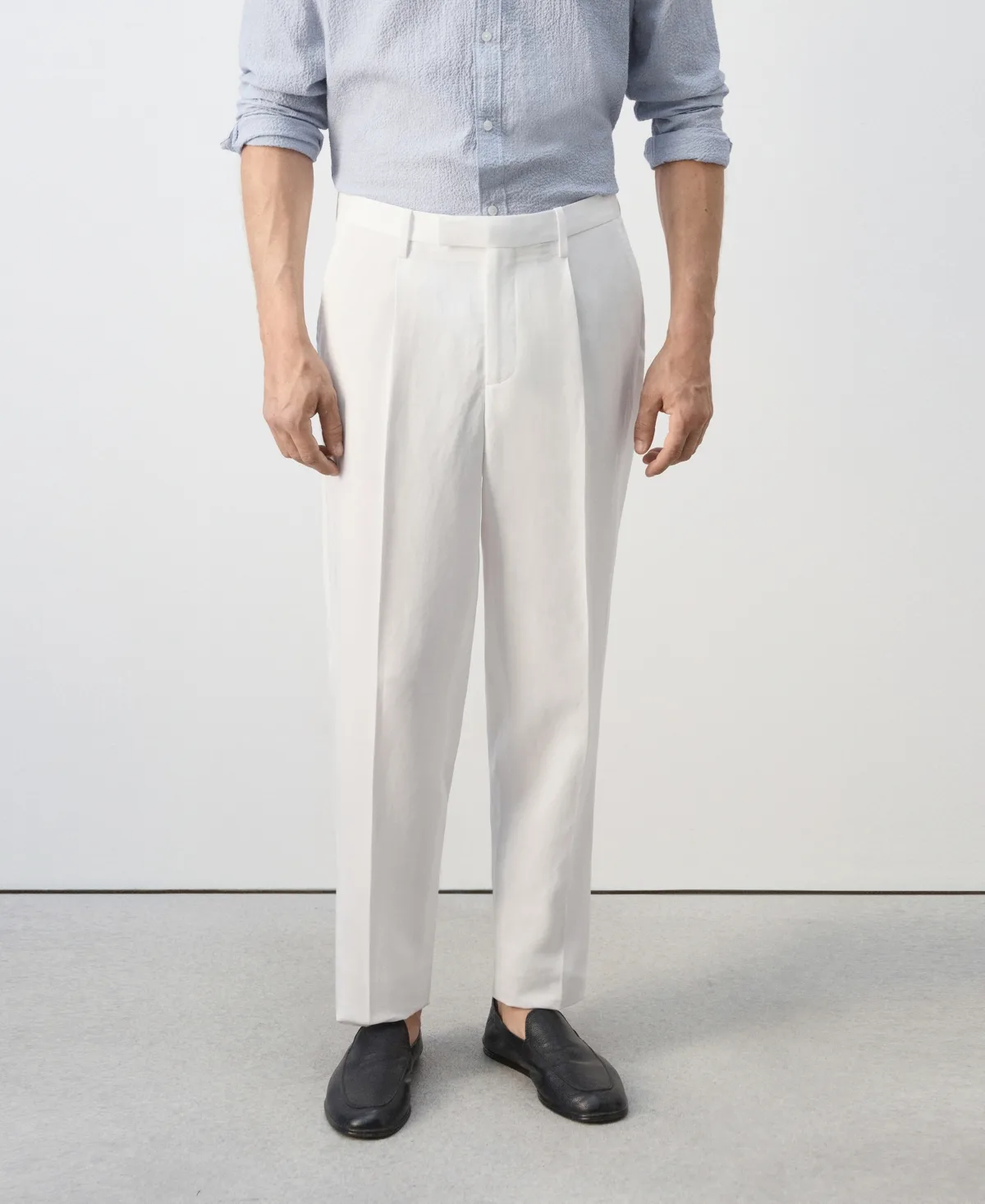 Slim-Fit Lyocell-Linen-Blend Suit Pants by Mango