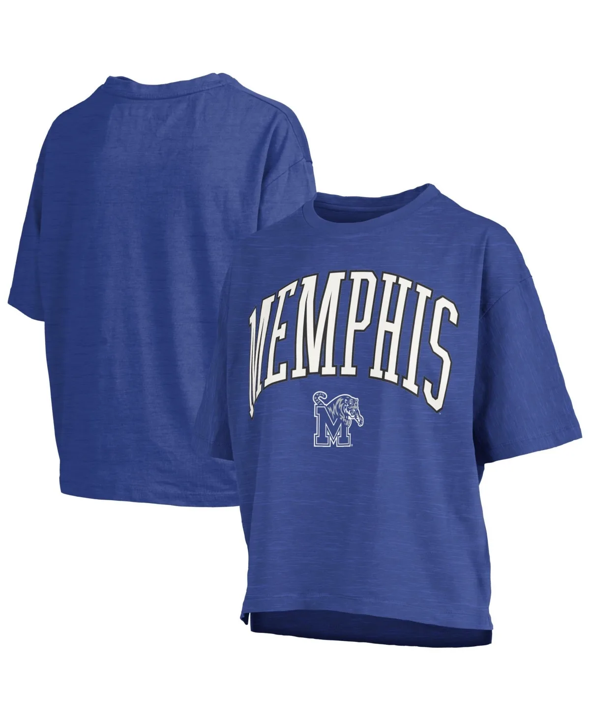 Memphis Tigers Oversized Nelson Arch Over Logo Slub T-Shirt by Pressbox