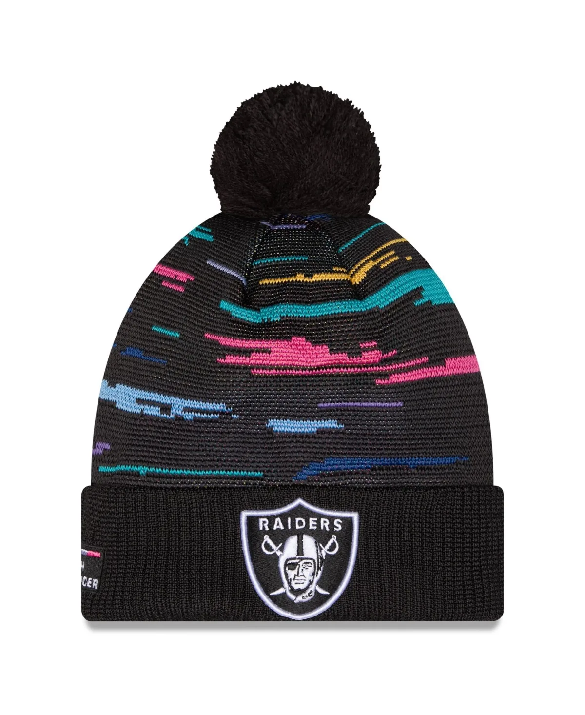 Las Vegas Raiders 2026 Nfl Crucial Catch Cuffed Knit with Pom Hat by New Era