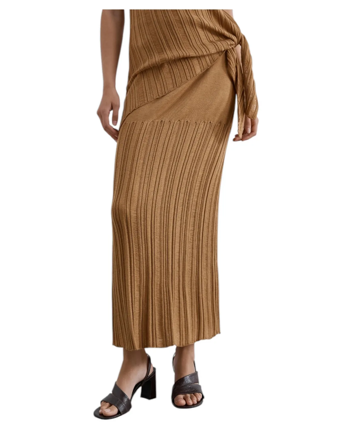 Long Openwork Knit Skirt by Scalpers