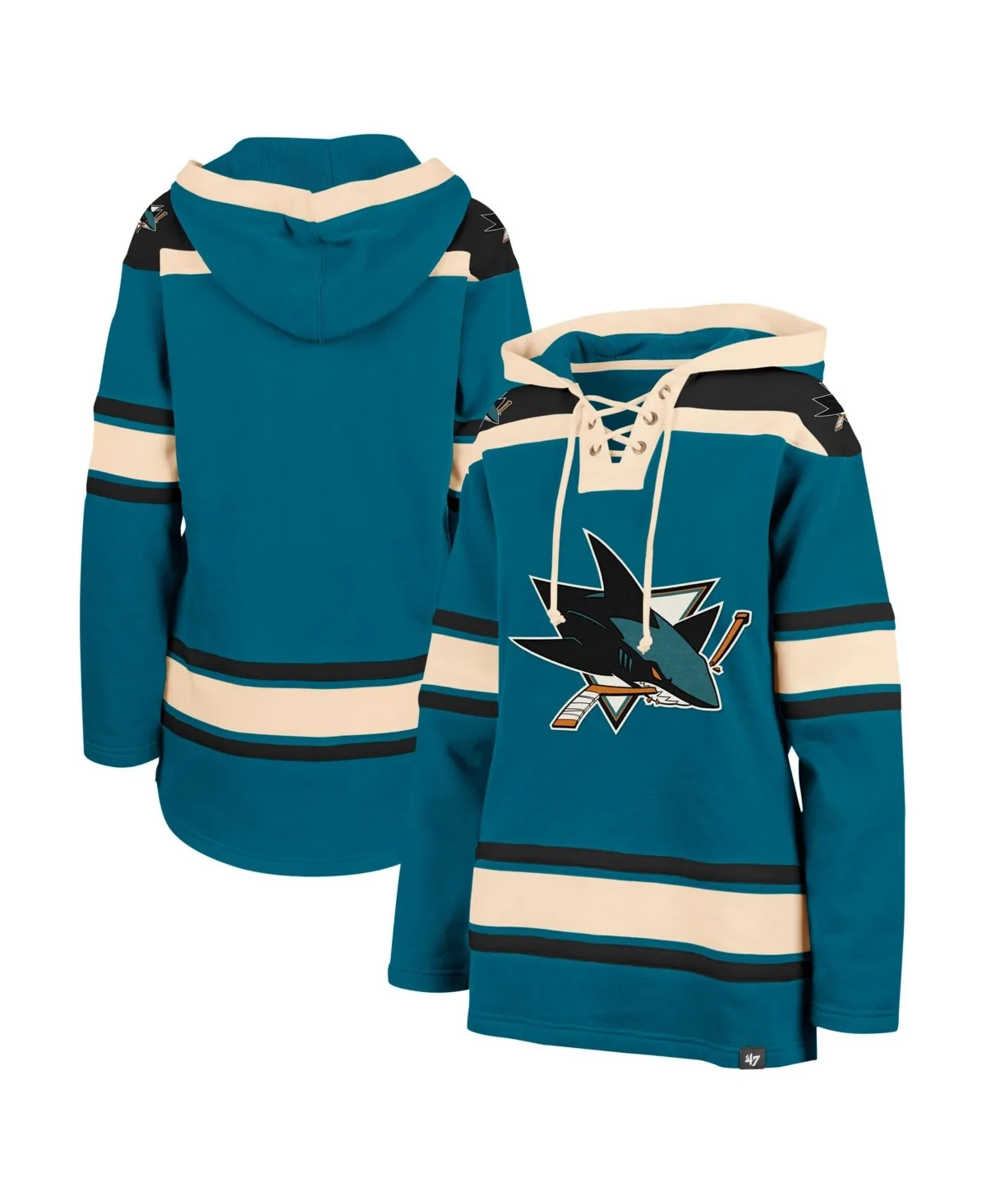 San Jose Sharks Superior Lacer Pullover Hoodie by 47 Brand