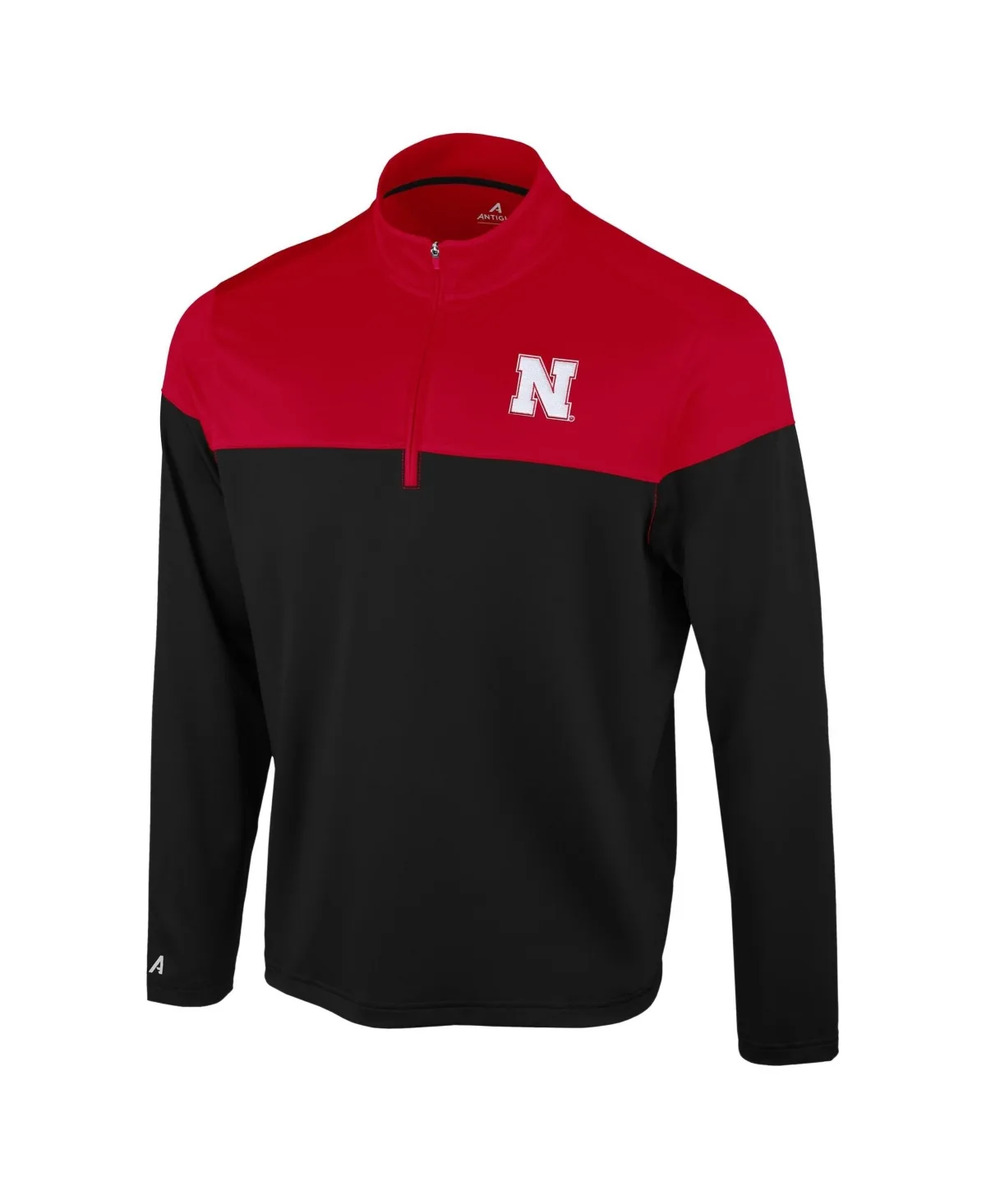 Nebraska Huskers Hinder Color Block Quarter-Zip Pullover by Antigua