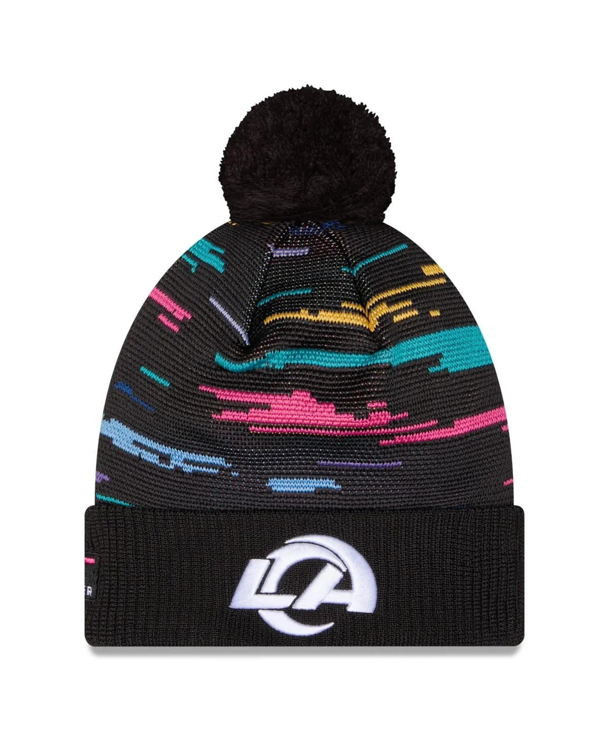 Los Angeles Rams 2026 NFL Crucial Catch Cuffed Knit with Pom Hat by New Era