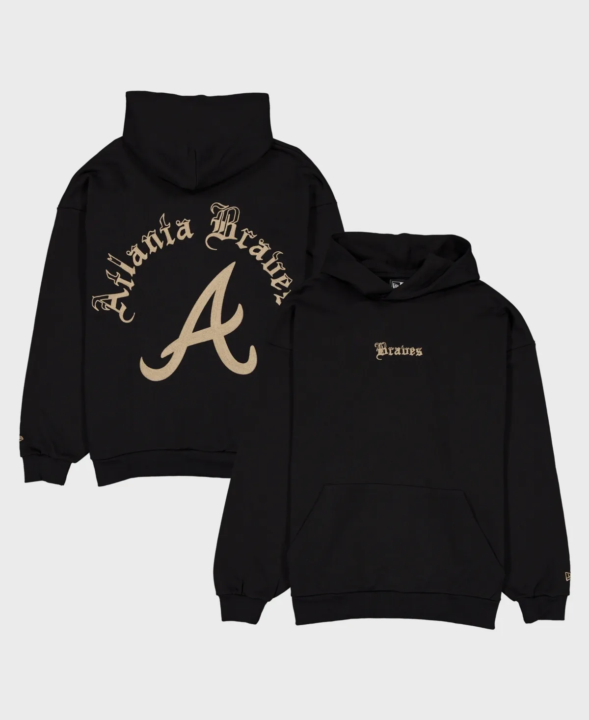 Atlanta Braves Heritage Gothic Lettering Pullover Hoodie by New Era