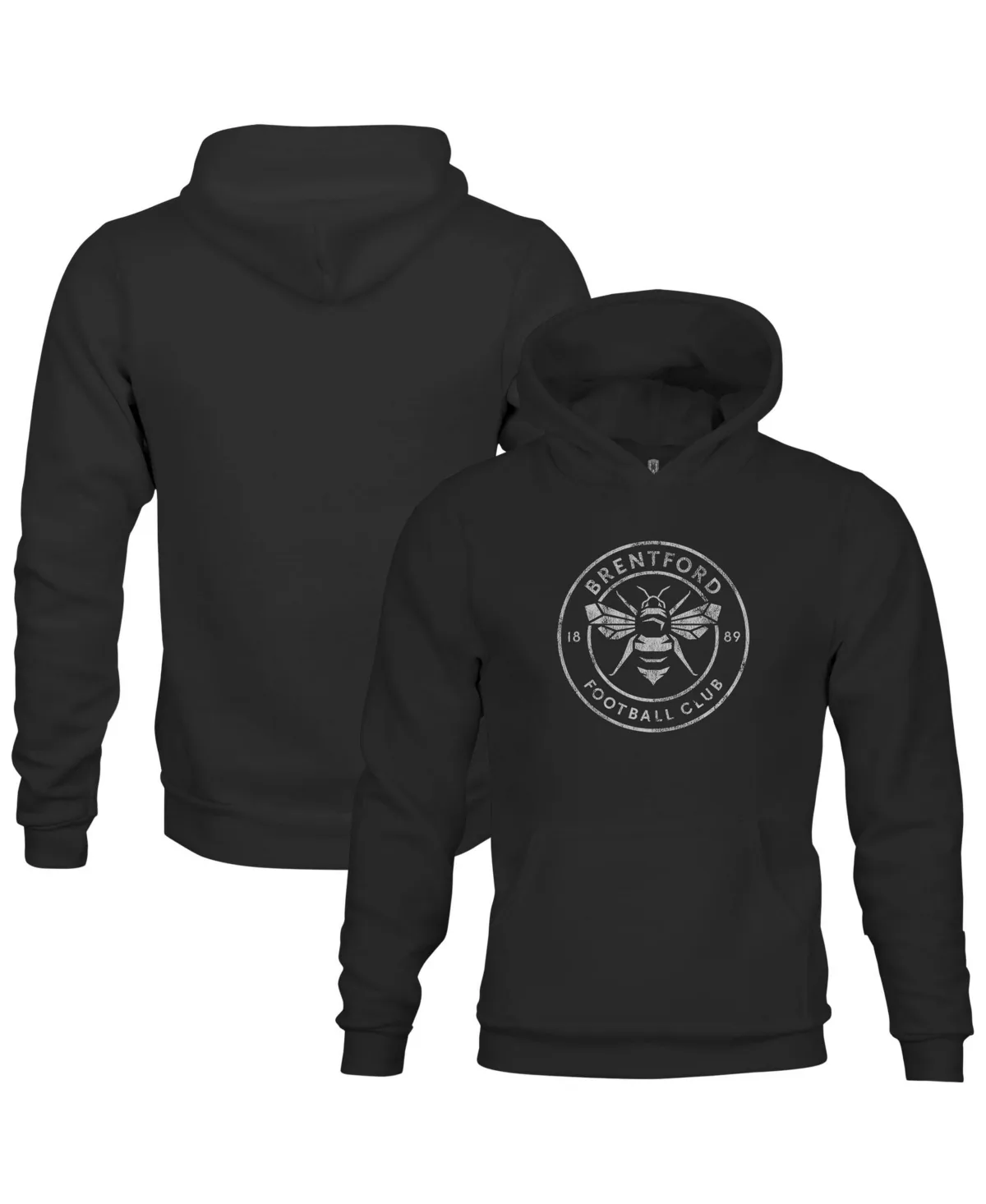 Brentford Fc Mono Badge Fleece Pullover Hoodie by 1863fc
