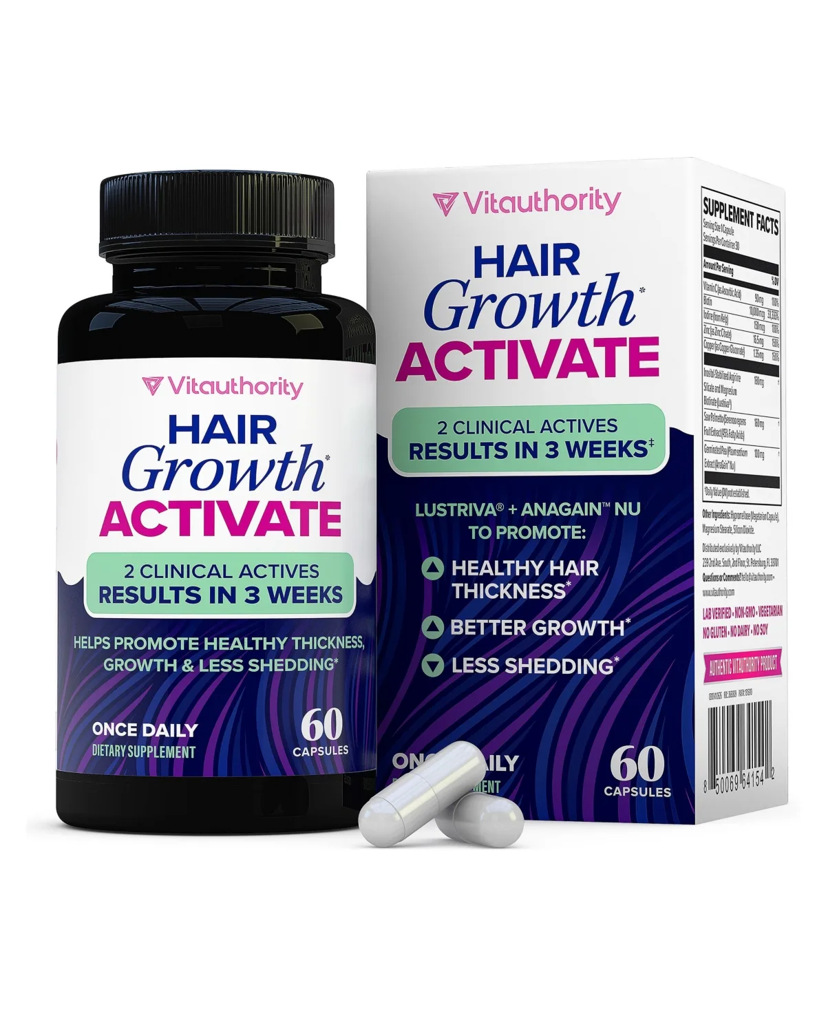 Hair Growth Activate Hair Support Capsules, 60 Count by Vitauthority