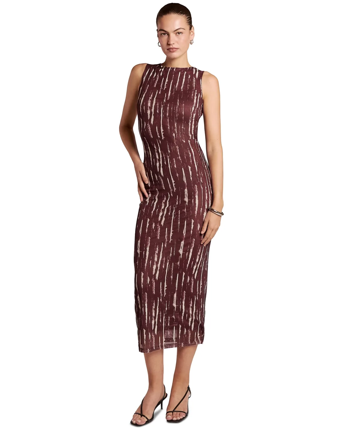 Derry Stripe Asymmetrical-Hem Sleeveless Dress by 4th & Reckless
