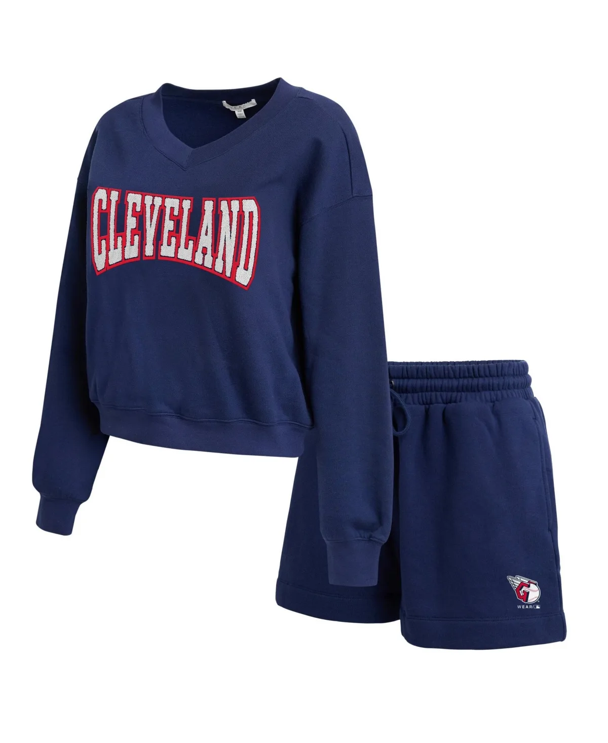 Cleveland Guardians Fleece V-Neck Set by Wear by Erin Andrews