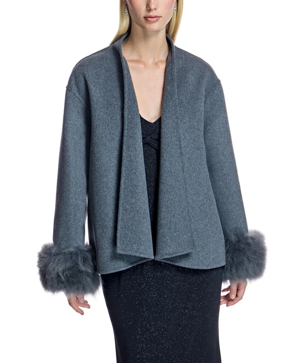 Julia and Stella by Maximilian Wool Cape with Cashmere Cuffs by Julia & Stella by Maximilian