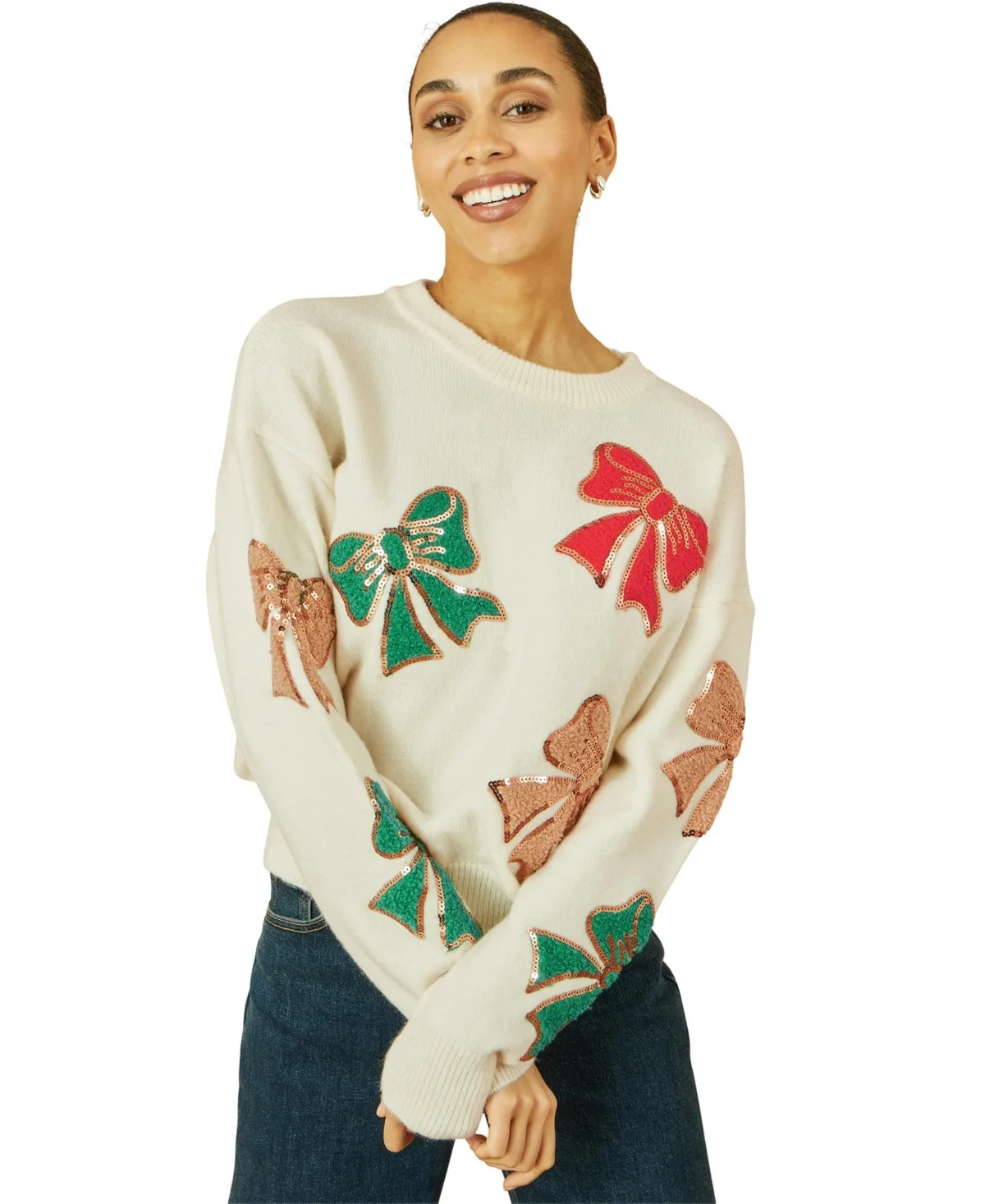 Sequin Bow Jumper by Yumi