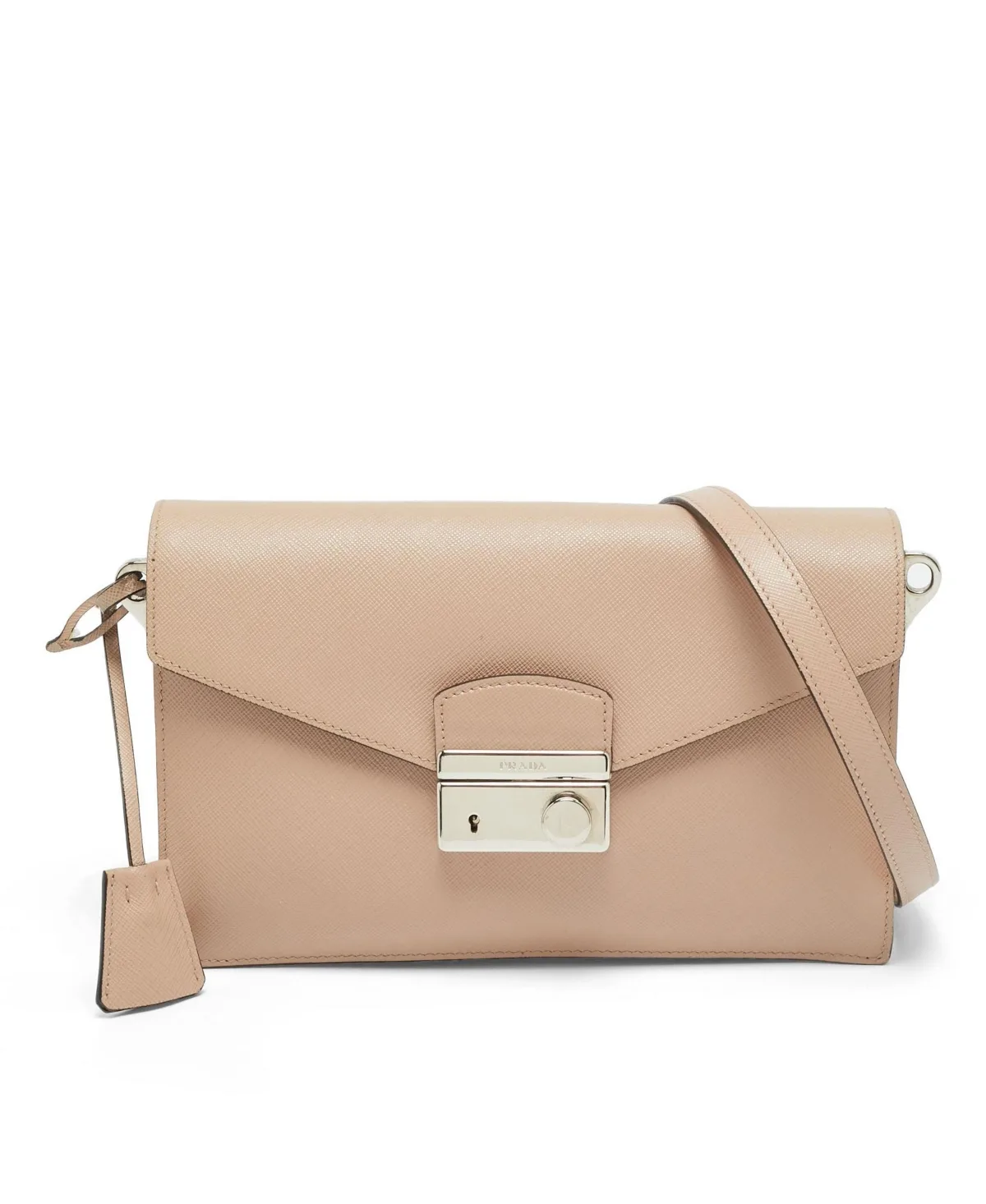 Pre-Owned Prada Saffiano Leather Sound Flap Shoulder Bag by Prada
