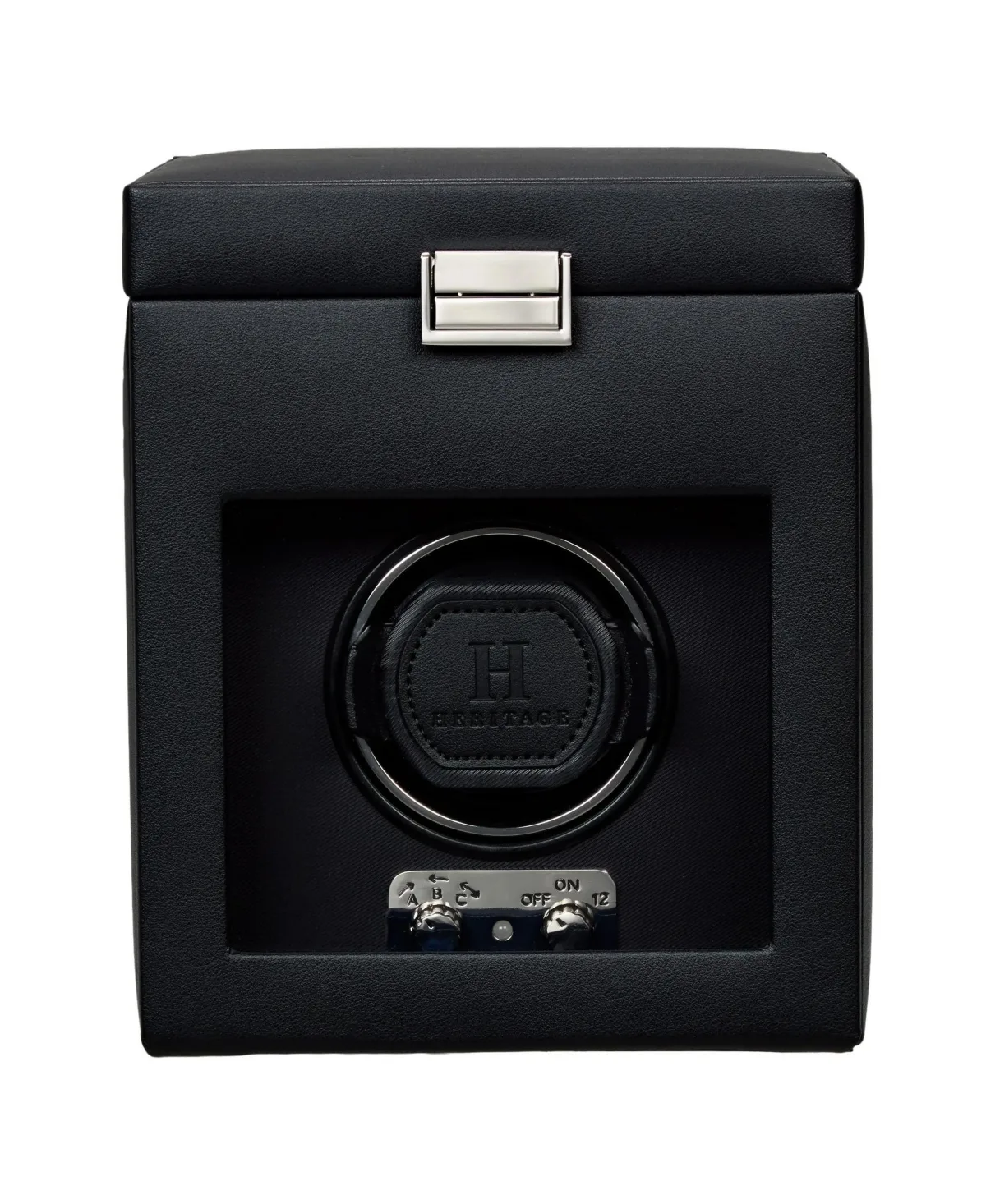 Heritage Belgrave Single Watch Winder with Storage, Faux Leather, 52 mm by Wolf