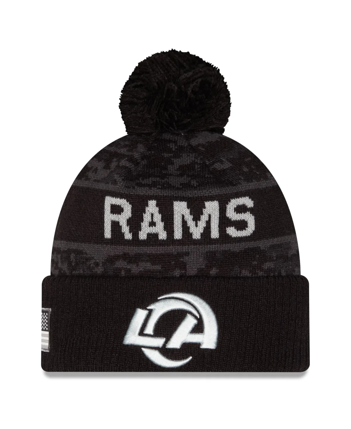 Los Angeles Rams 2026 Salute to Service Cuffed Knit with Pom Hat by New Era