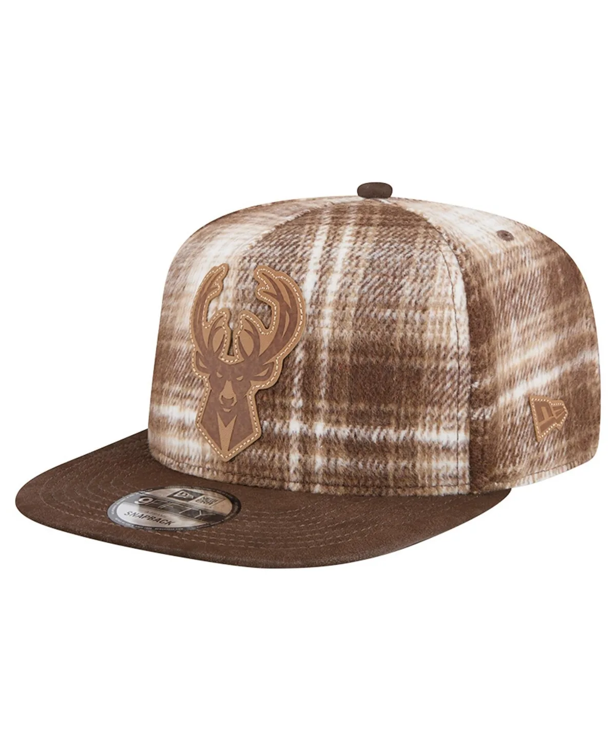 Milwaukee Bucks Plaid 9FIFTY A-Frame Adjustable Hat by New Era