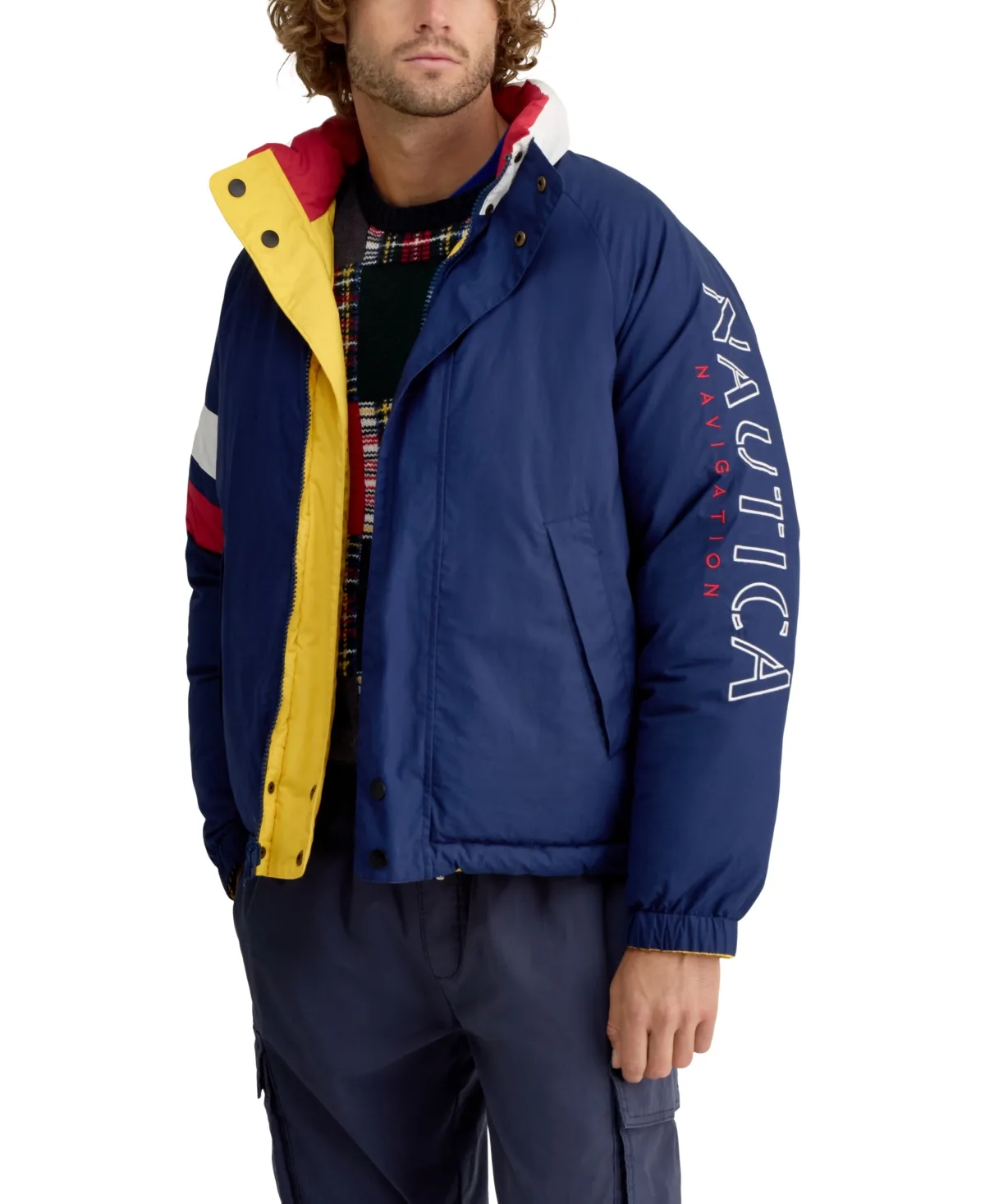 Reversible Mock Neck Puffer Jacket by Nautica