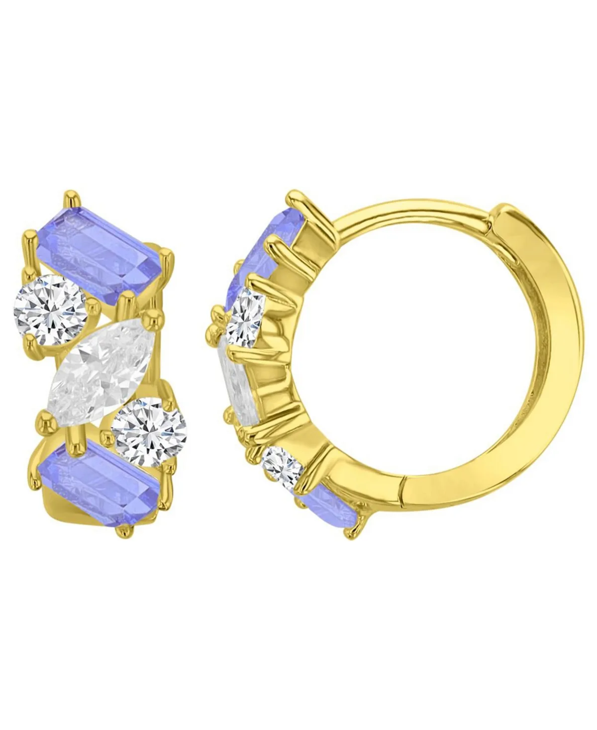 Cubic Zirconia 14k Gold-Plated Small Huggie-Hoop Earrings by Macy's