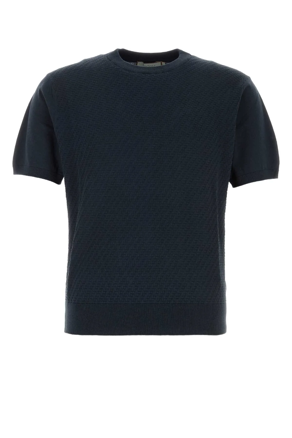 Dark Blue Cotton Blend Sweater