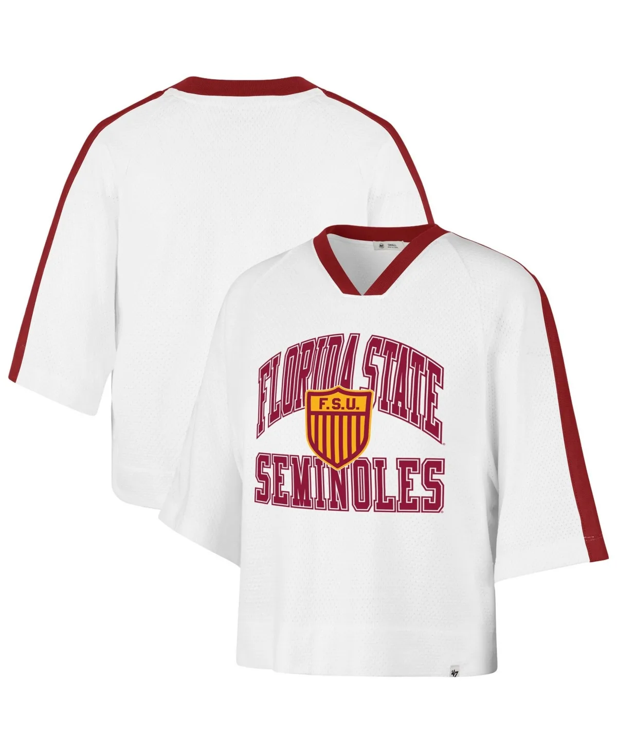 Florida State Seminoles Big Overarch Drop Needle Raglan V-Neck T-Shirt by 47 Brand