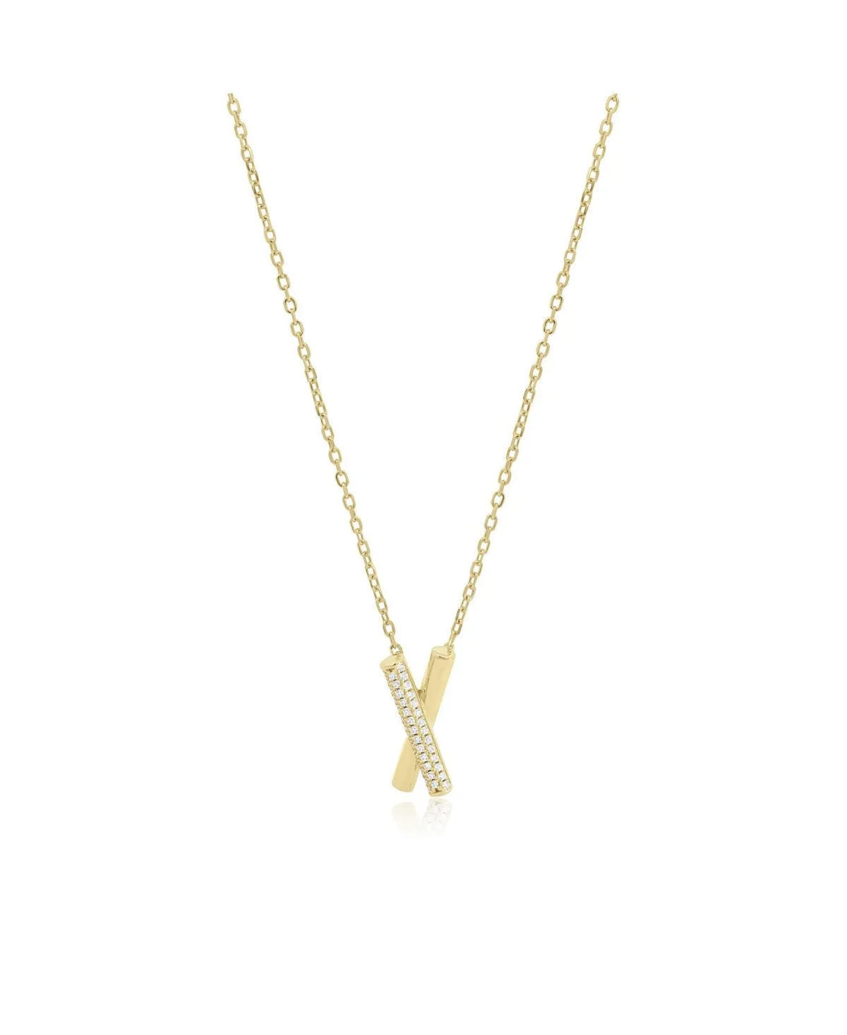 Cz Crossover Necklace by The Lovery