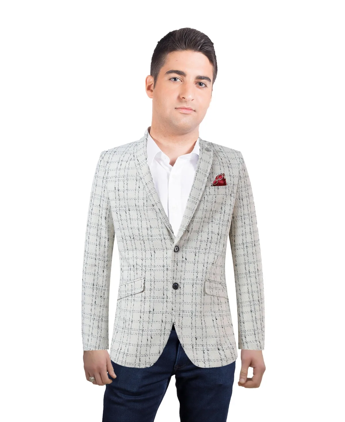 Slim Fit Plaid Boucle Sport Coat by Elie Balleh