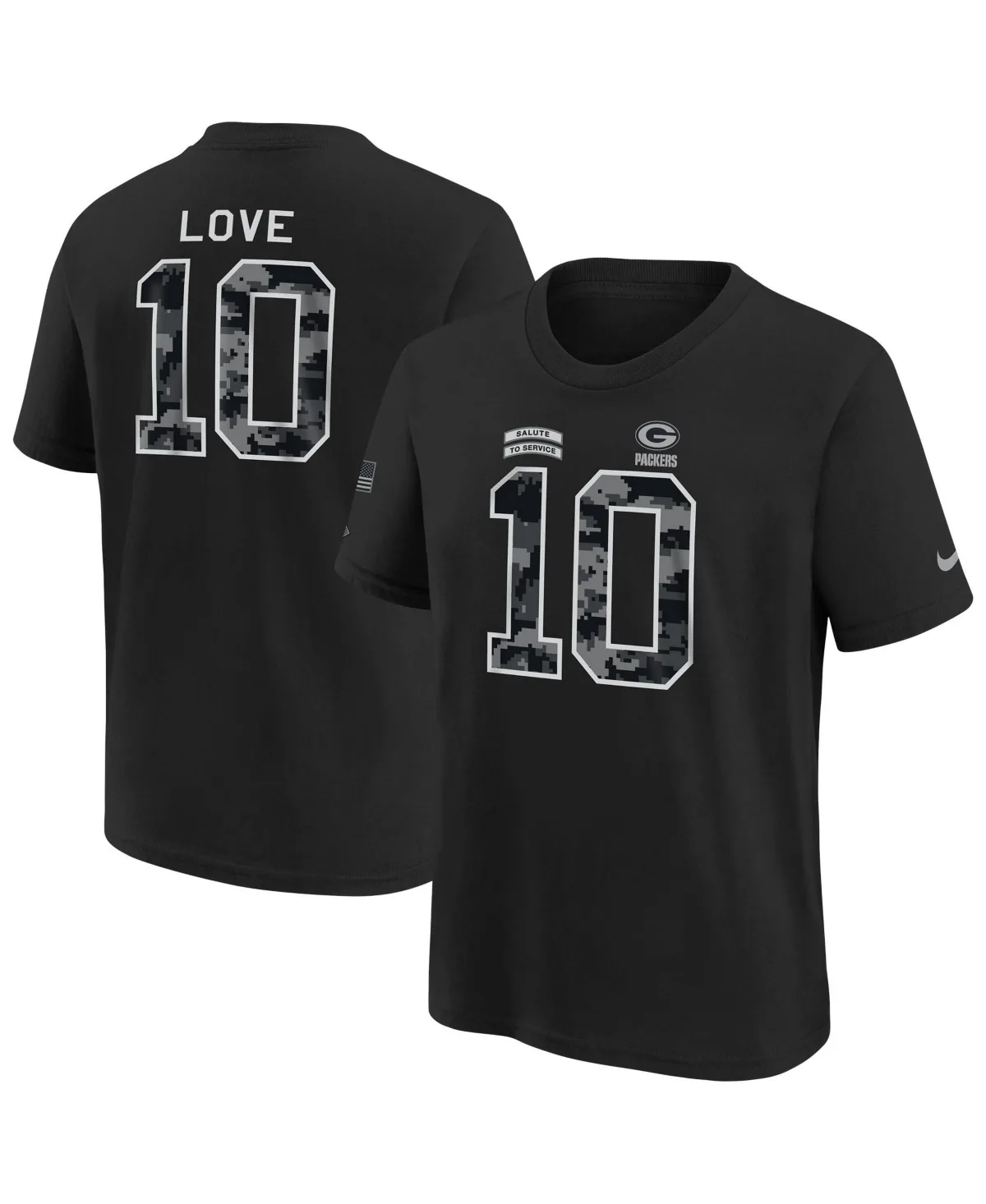 Jordan Love Green Bay Packers 2026 Salute to Service Name & Number T-Shirt by Nike