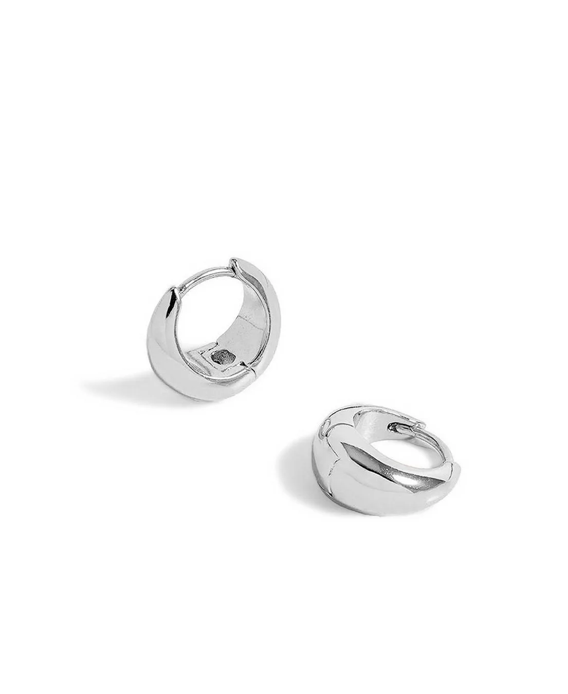 Silver-Tone Pebble Huggie Hoop Earrings by Yoj