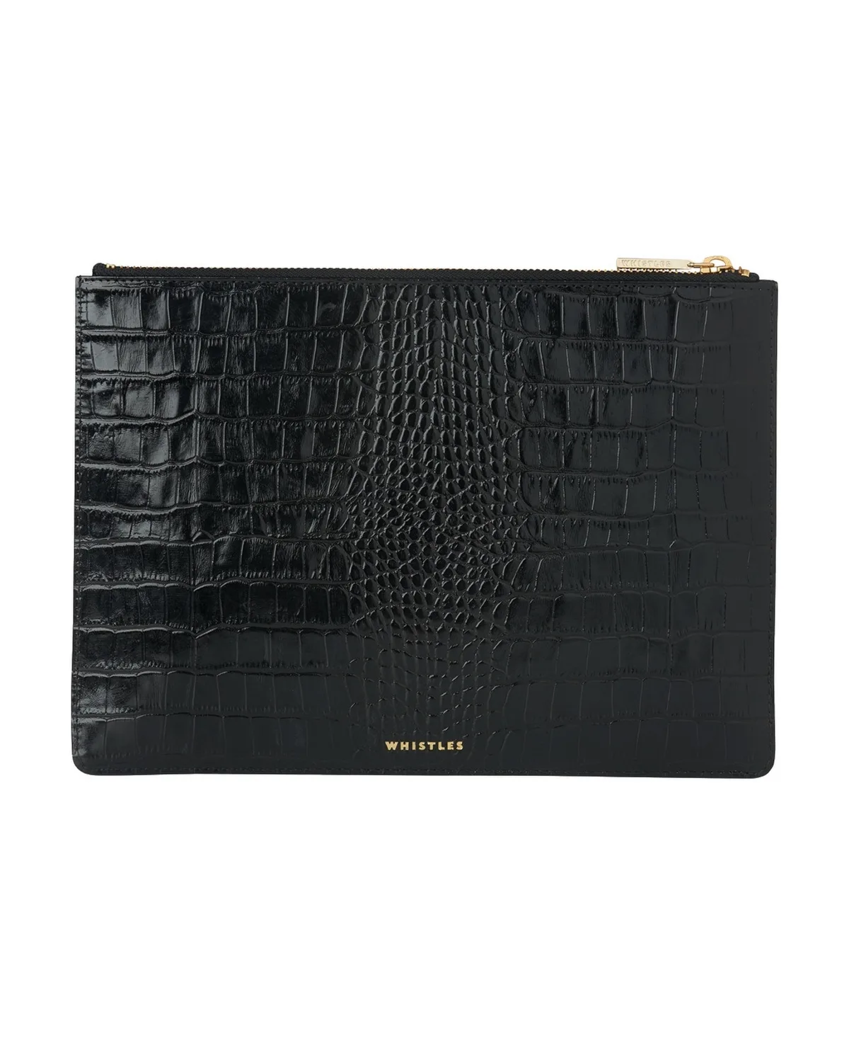 Shiny Croc Medium Clutch Bag by Whistles