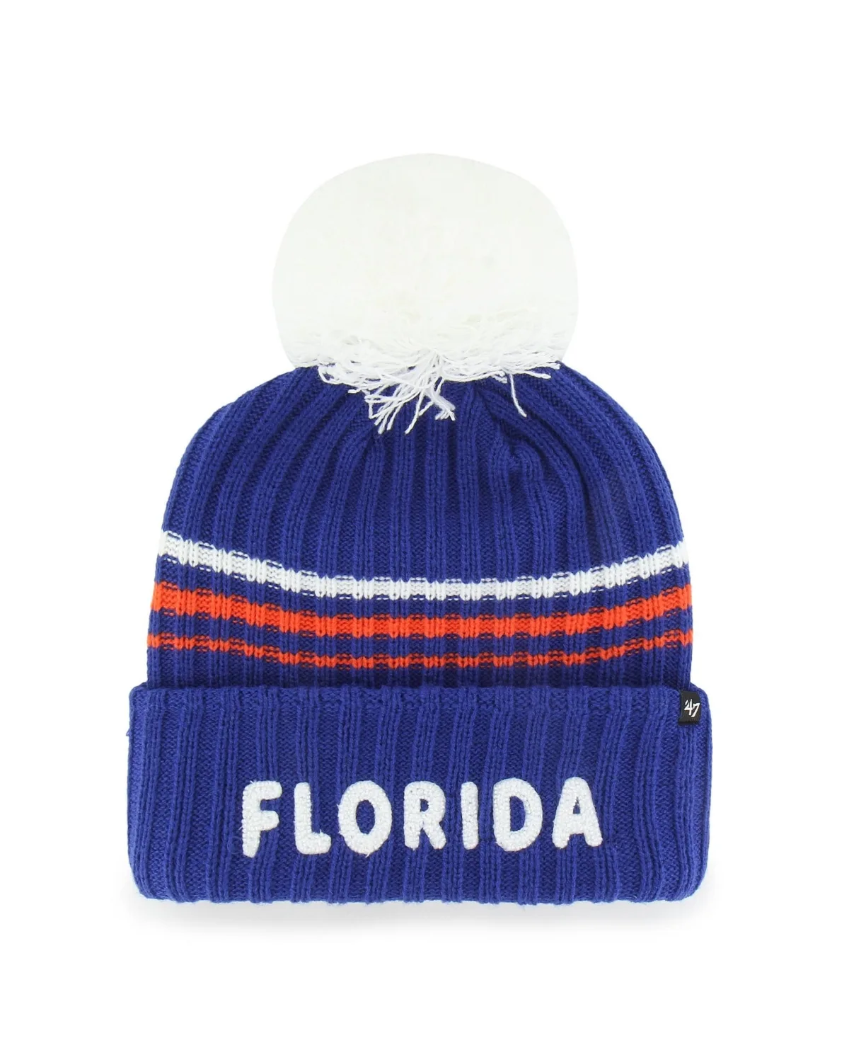 Florida Gators Seasonal Fuzzy Script Big Pom Knit Hat by 47 Brand