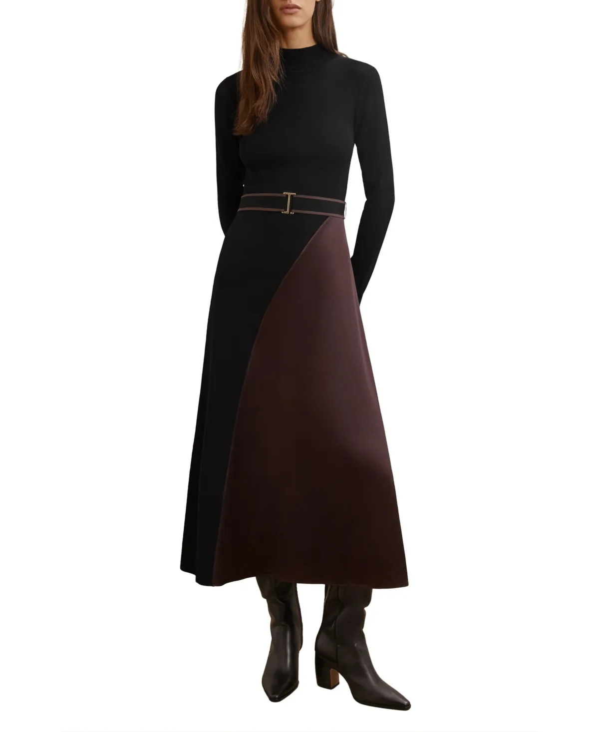 Color-Block Knitted Midi Dress by Reiss