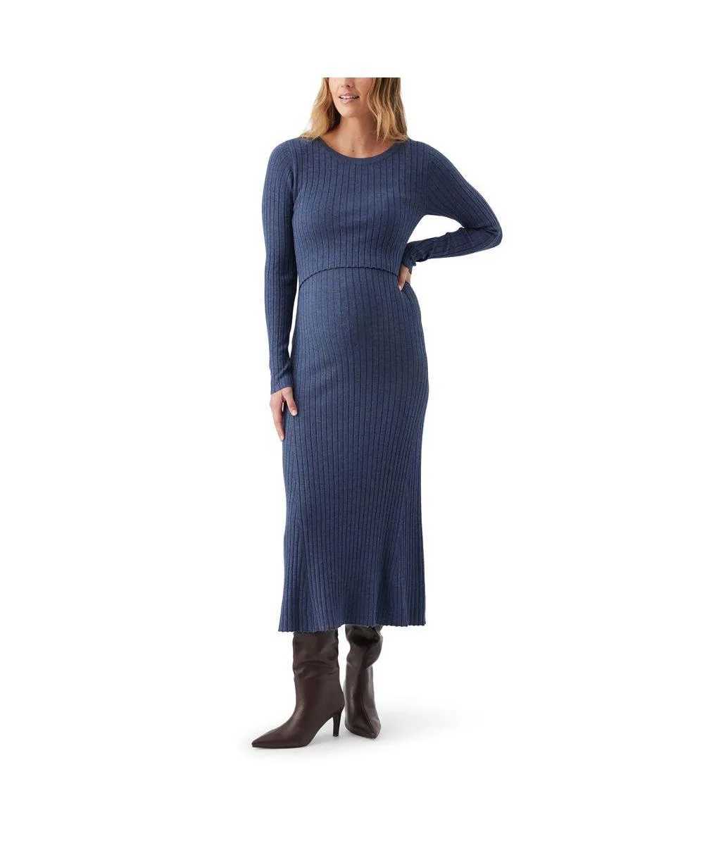 Eden Ribbed-Knit Long-Sleeve Nursing Dress by Ripe Maternity