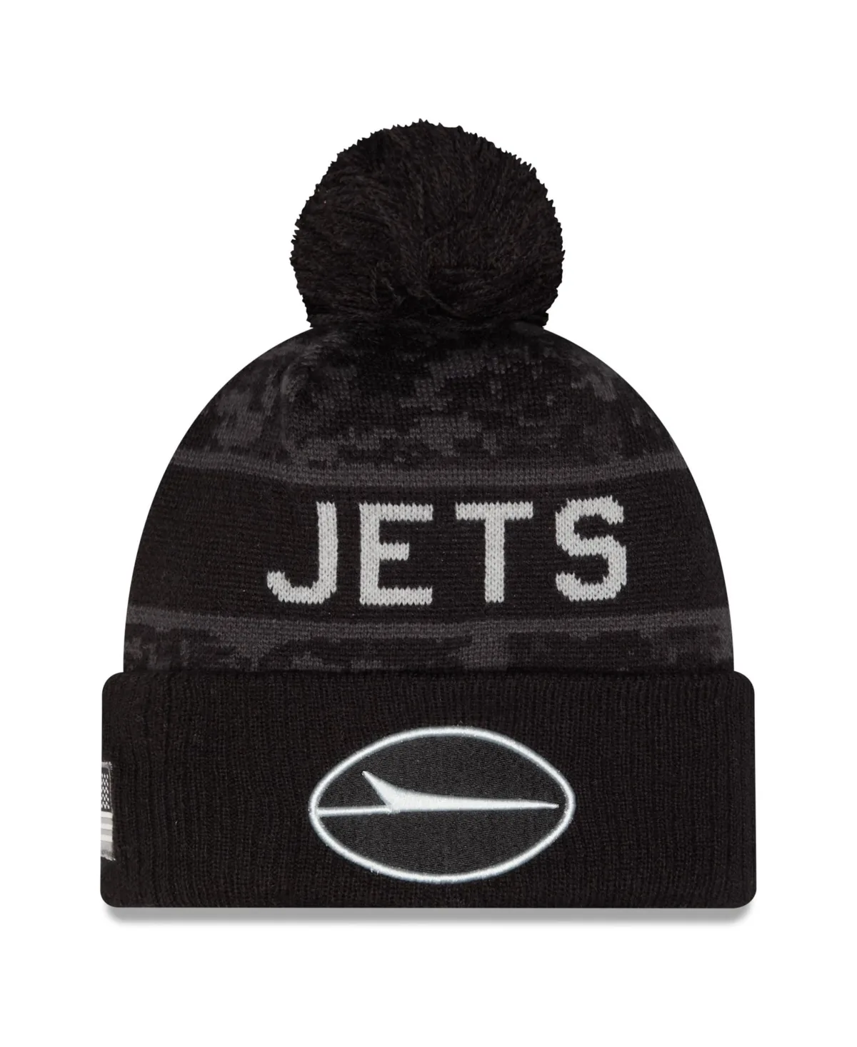 New York Jets 2026 Salute to Service Cuffed Knit with Pom Hat by New Era