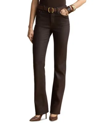 High Rise Bootcut Coated Jeans by Ralph Lauren