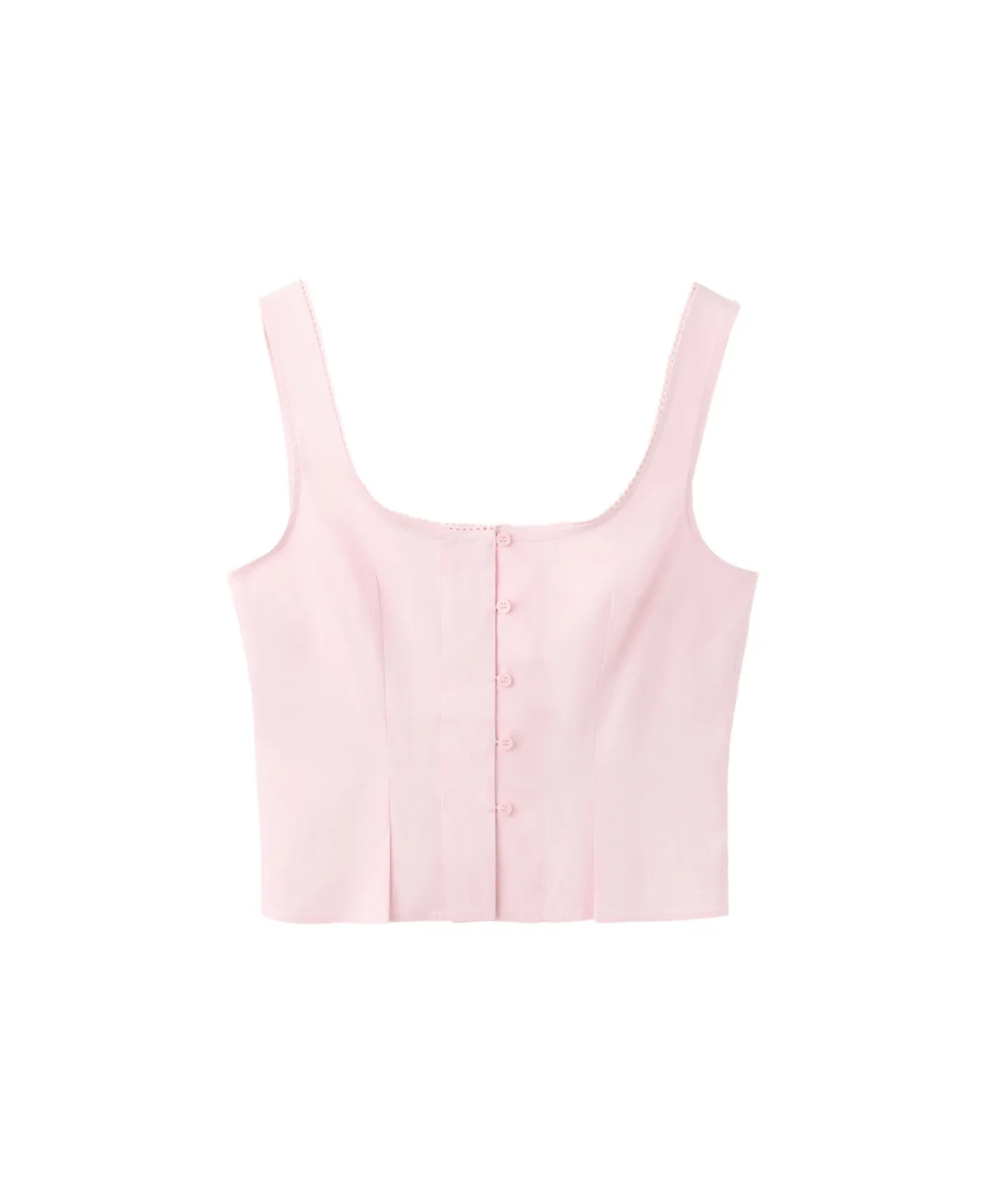 Lace-Detail Button-Front Sleeveless Blouse by Mango