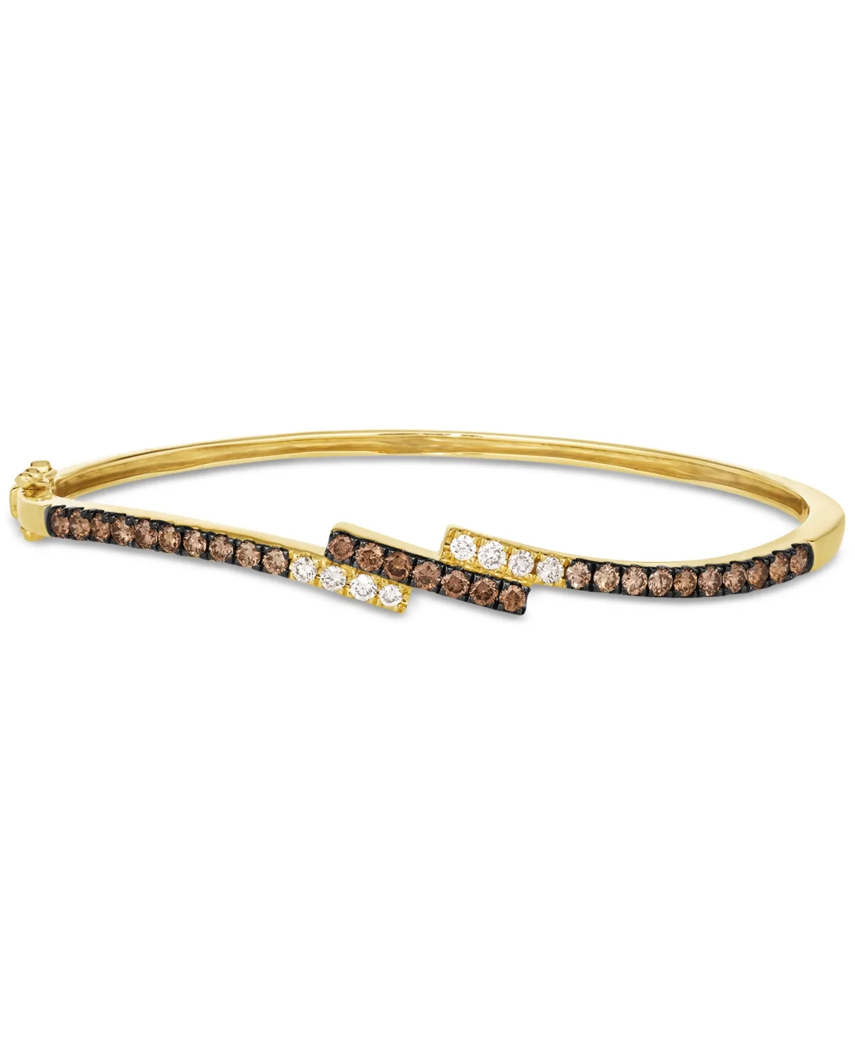 Ombre Chocolate Ombre Diamond & Vanilla Diamond Bangle Bracelet (1-1/4 ct. t.w.) in 14k Gold by Le Vian