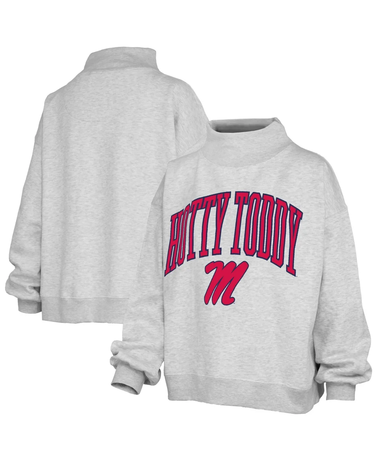 Ole Miss Rebels Oversized Slogan Fleece Mock Neck Sweatshirt by Pressbox
