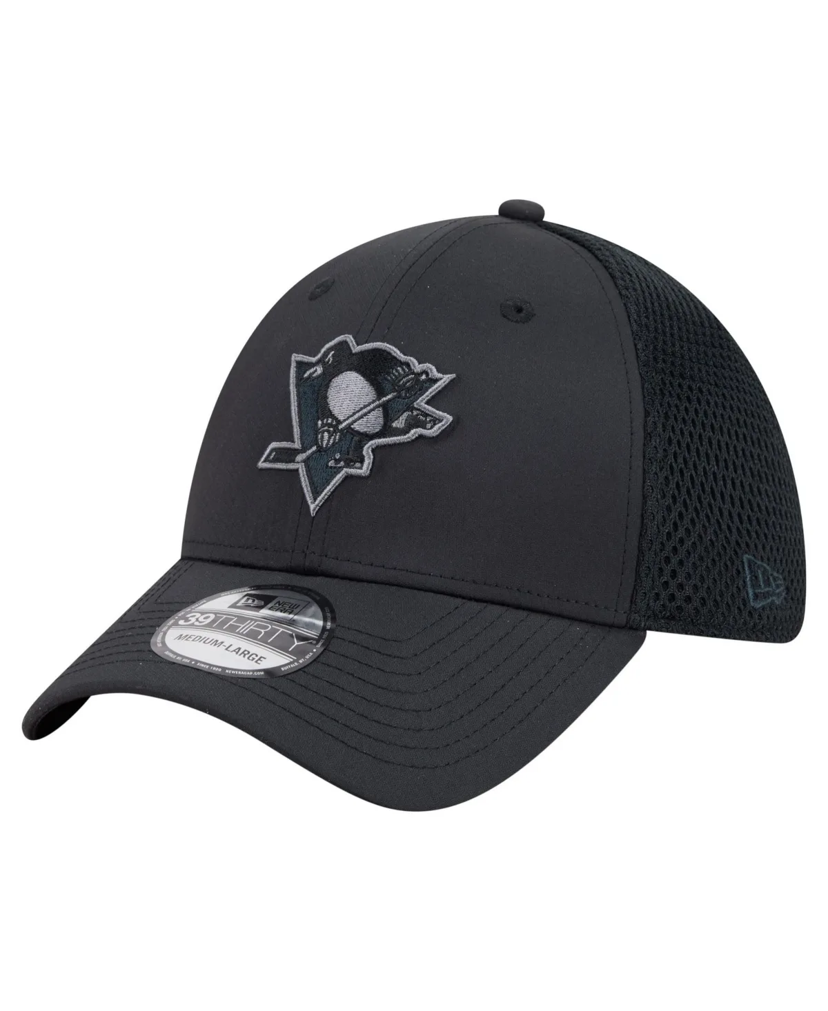 Pittsburgh Penguins Blackout 39THIRTY Stretch Hat by New Era