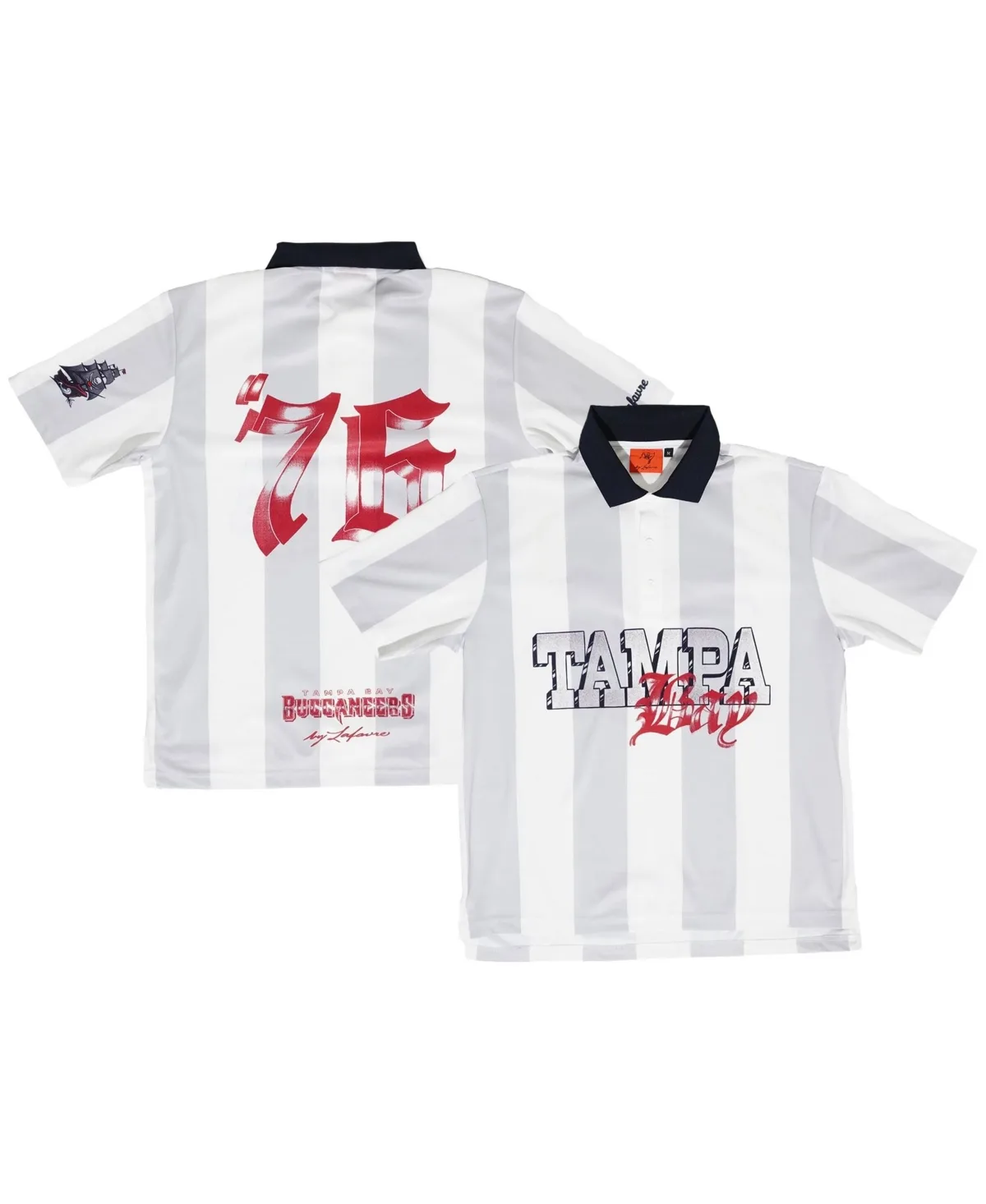 Tampa Bay Buccaneers Striped Soccer Polo Shirt by Lafavre