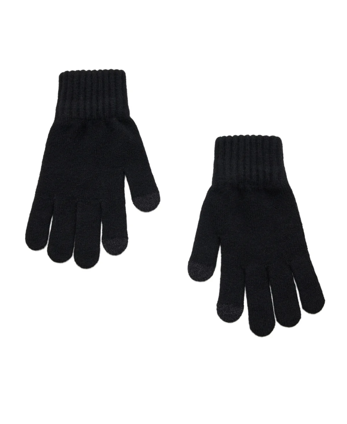 Touch Touchscreen Knitted Ribbed-Cuff Gloves