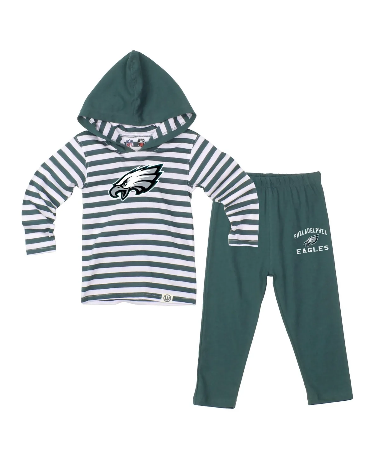 Philadelphia Eagles Stripe Hooded Long-Sleeve Top and Pant Set by Wes & Willy