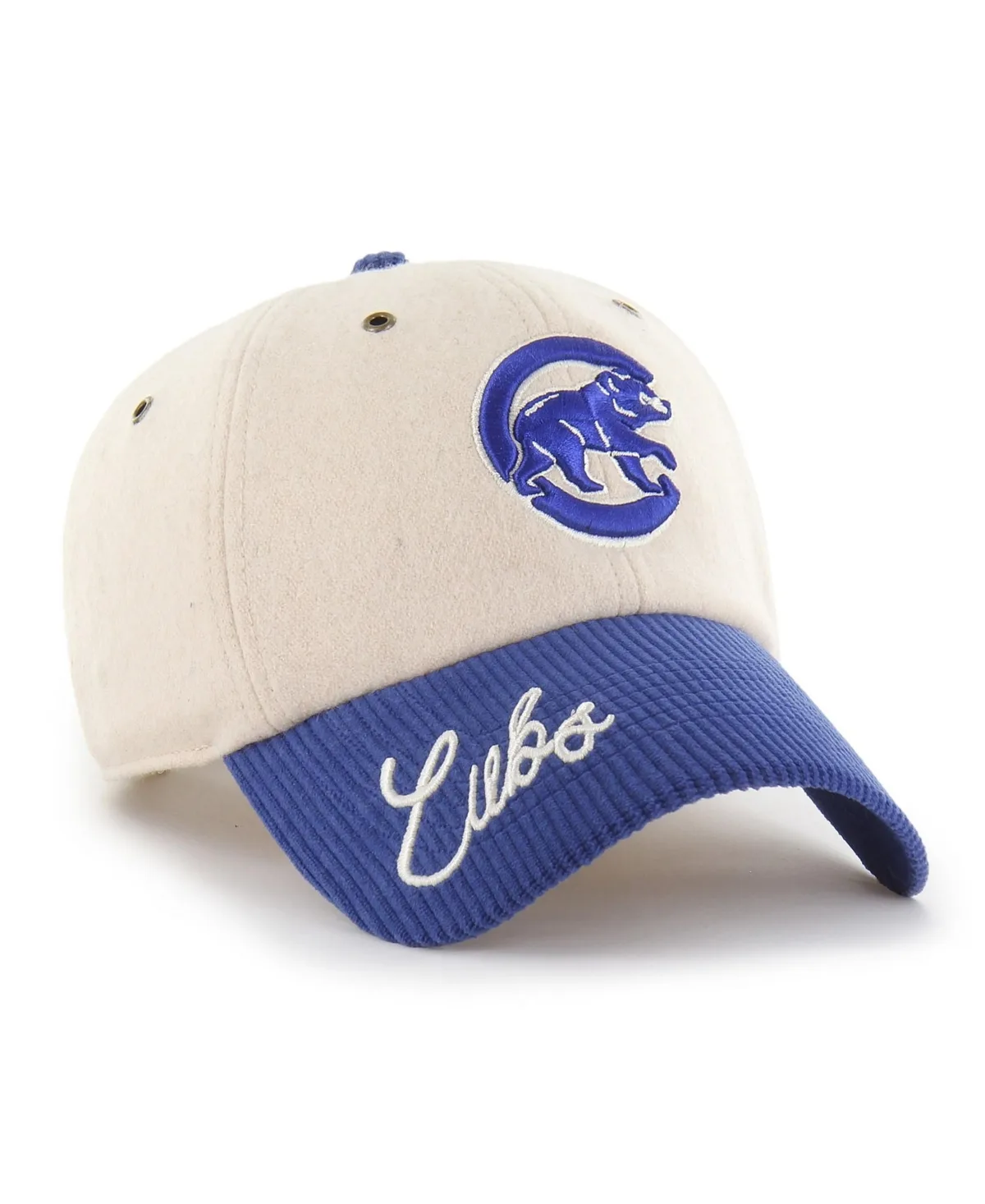 Chicago Cubs Rope Script Clean Up Adjustable Hat by 47 Brand
