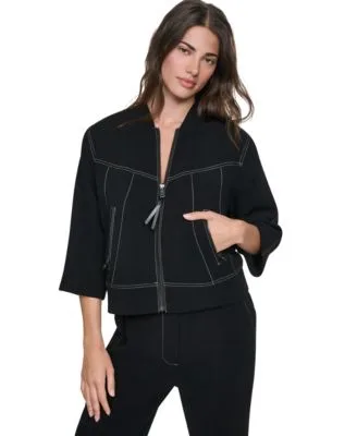 Sleeve Contrast Stitch Cropped Outfit Collection by DKNY