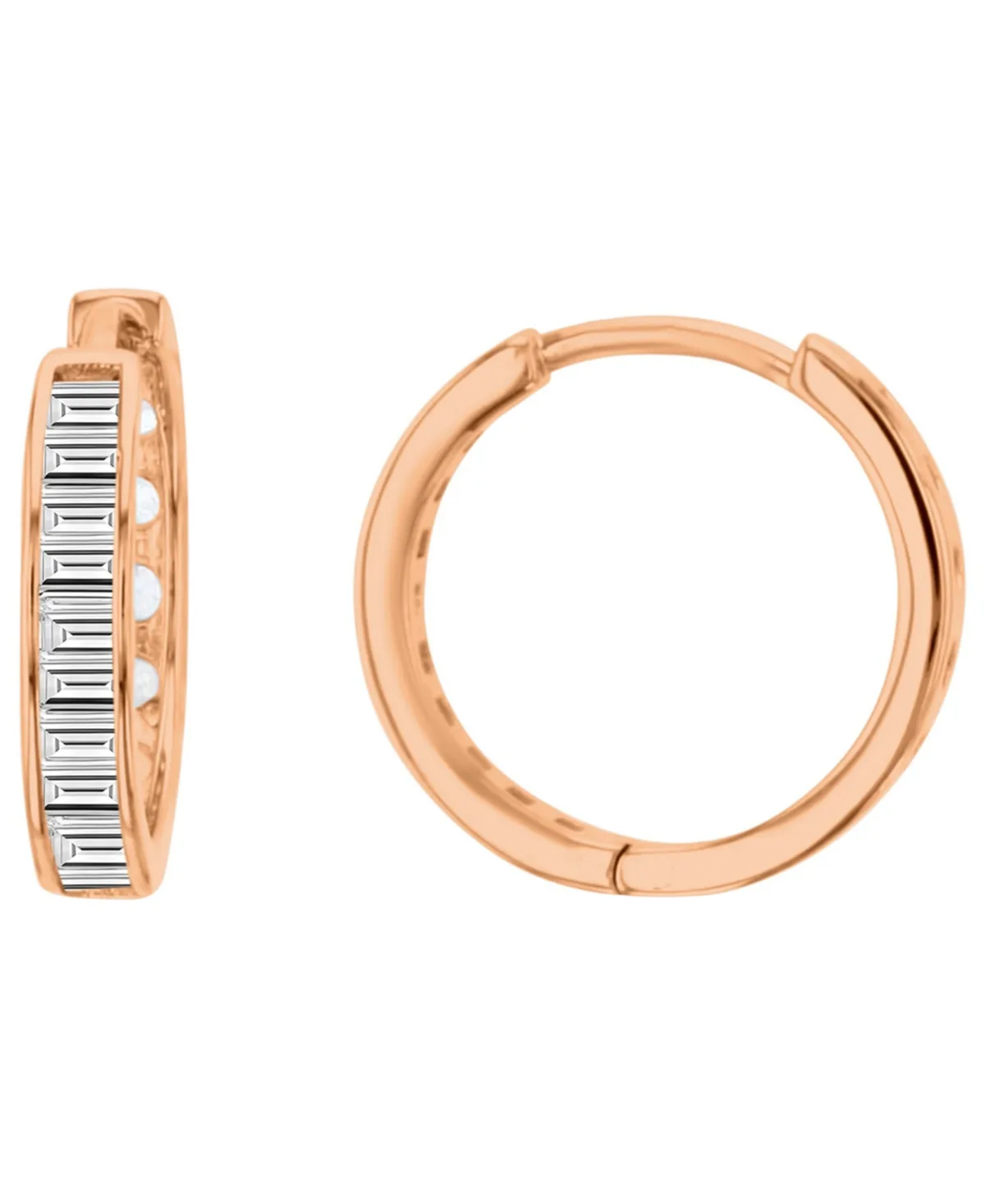 Cubic Zirconia 14k Rose Gold-Plated Small Huggie Earrings by Macy's
