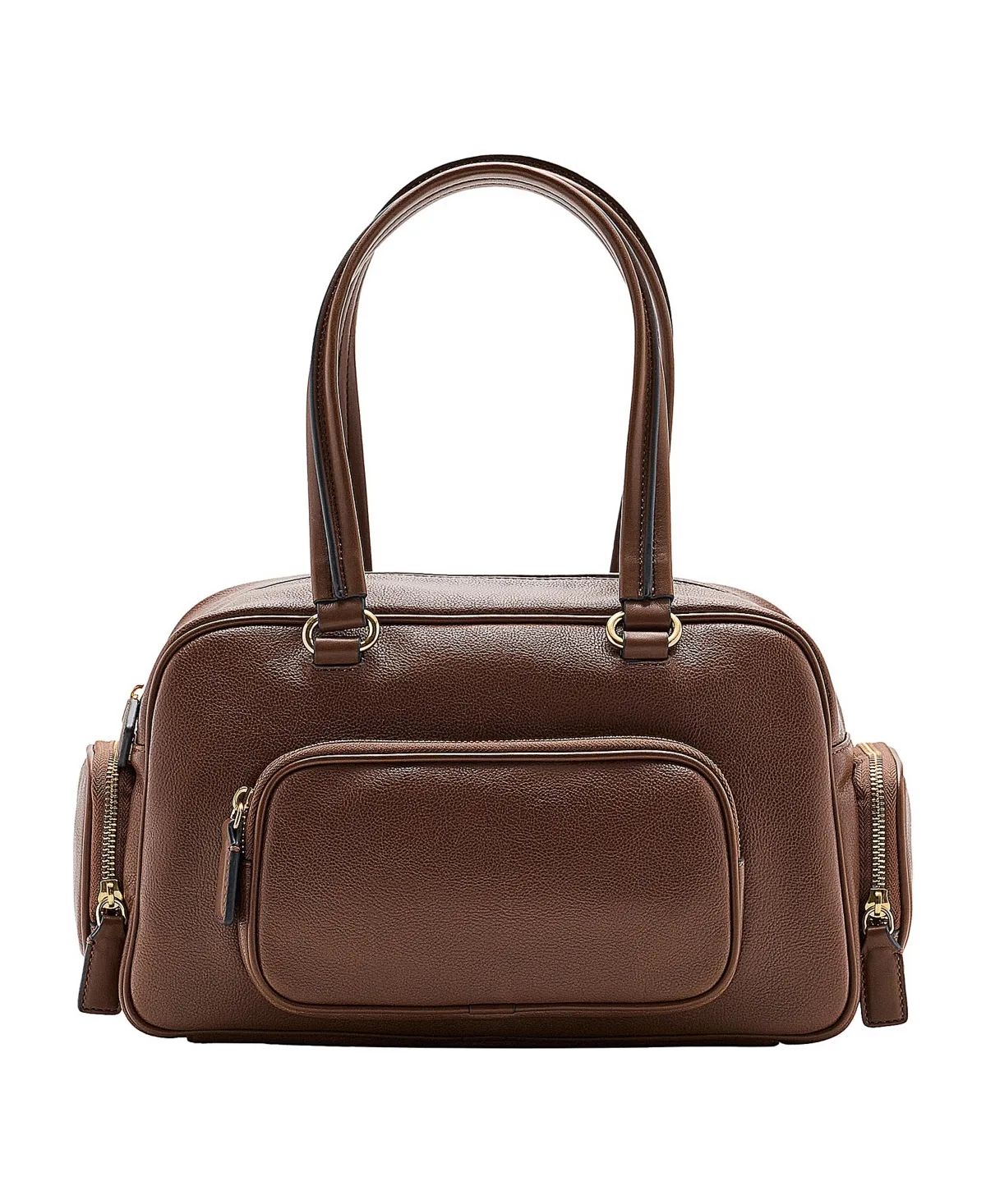 Pockets Faux Leather Bowling Bag by Mango