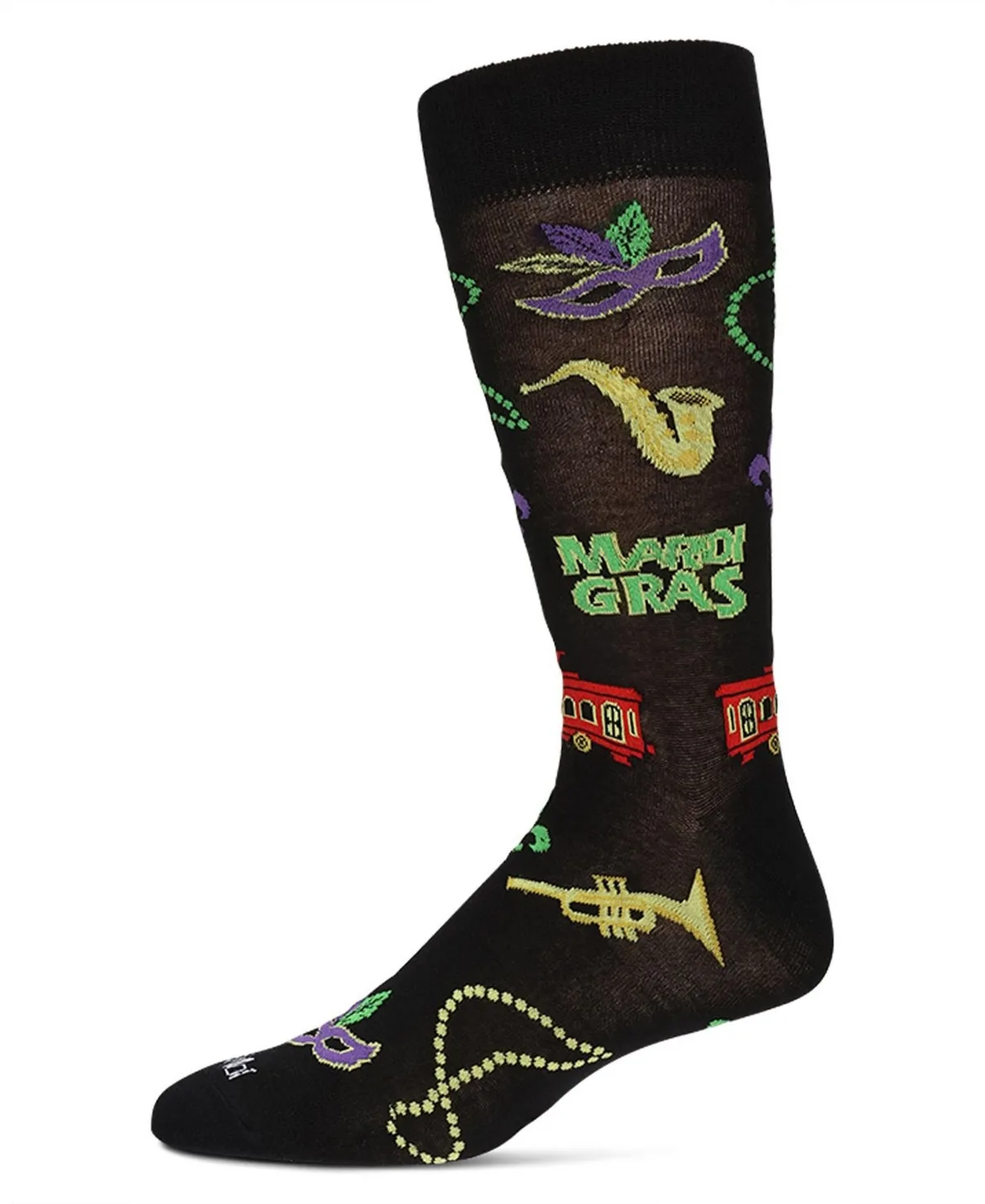 Mardi Gras Rayon From Bamboo-Blend Crew Socks by Memoi