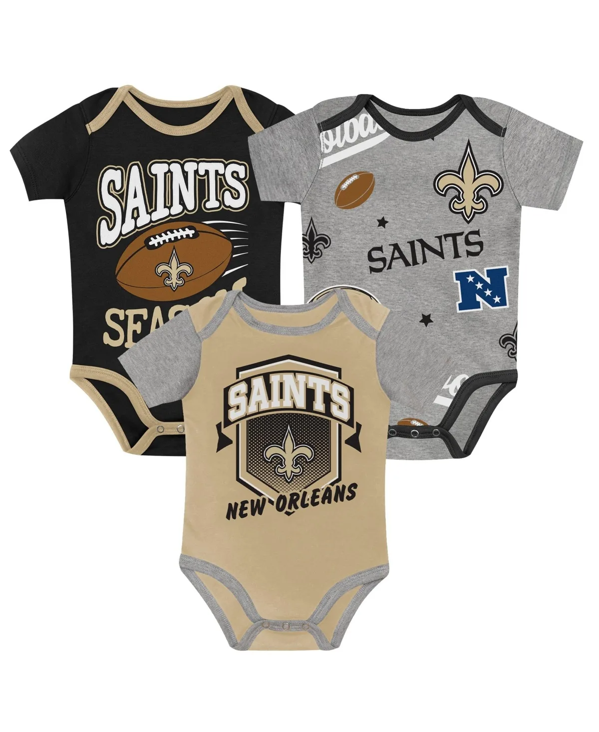 New Orleans Saints First Round Pick Bodysuit Set, 3-Piece by Outerstuff