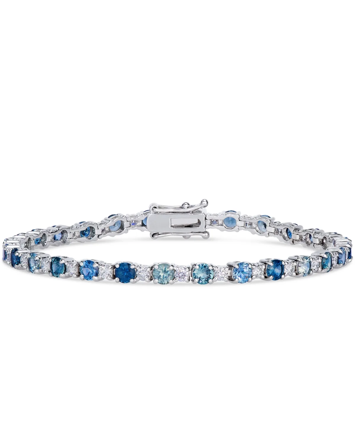 Mountain Sapphire Round Diamond Tennis Bracelet (1 3/8 ct. t.w.) in 14k White Gold by Le Vian