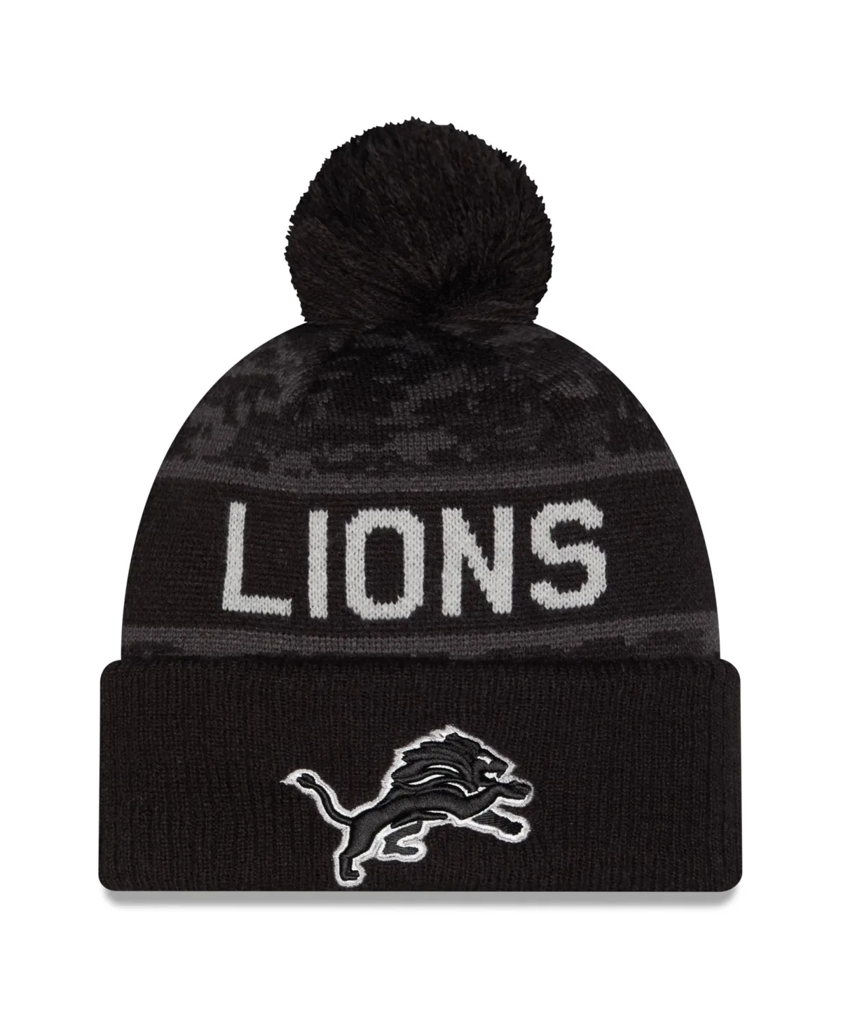 Detroit Lions 2026 Salute to Service Cuffed Knit with Pom Hat by New Era